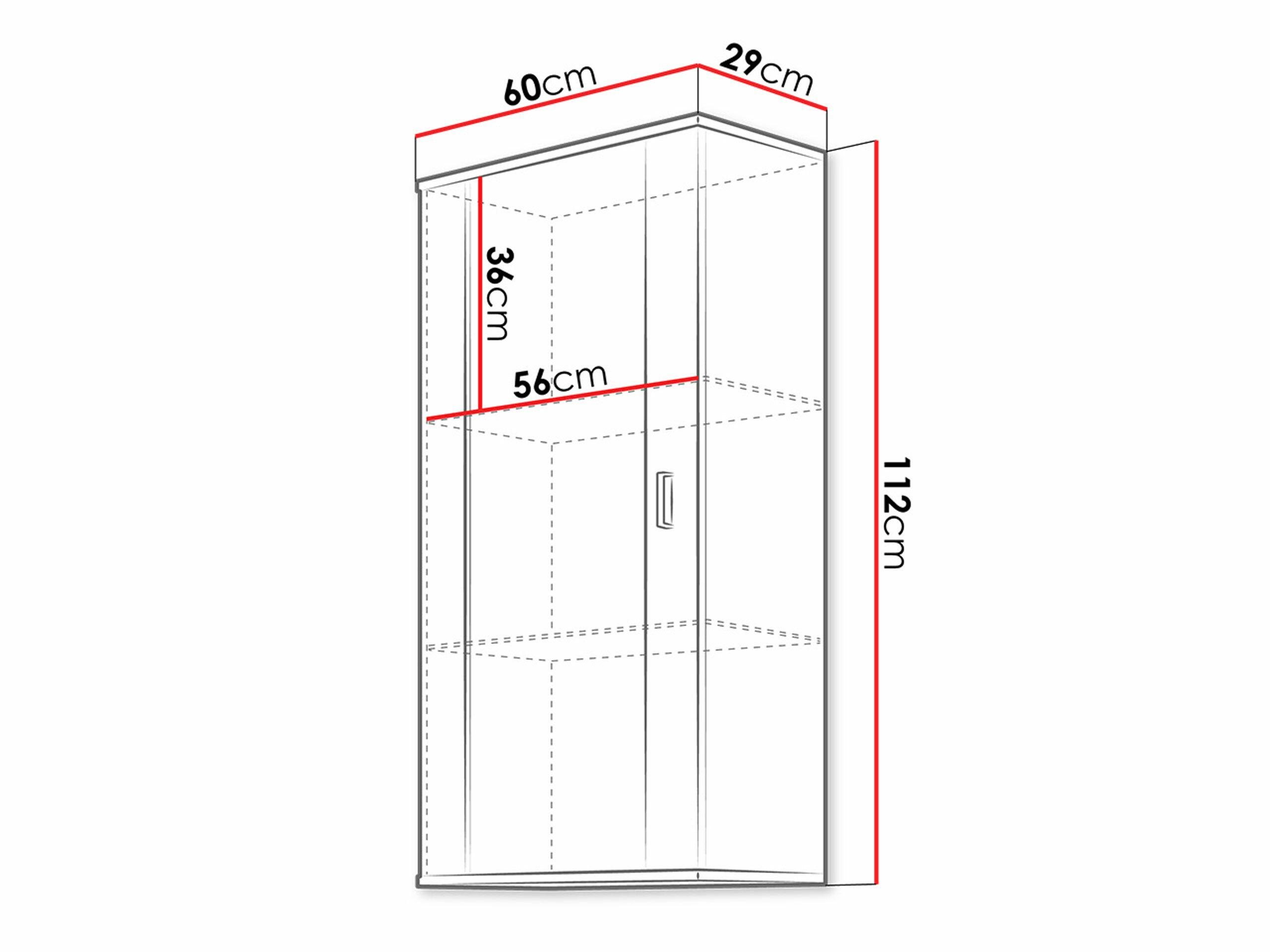Wandkast Tornola 103 (Zwart + Glanzend zwart)