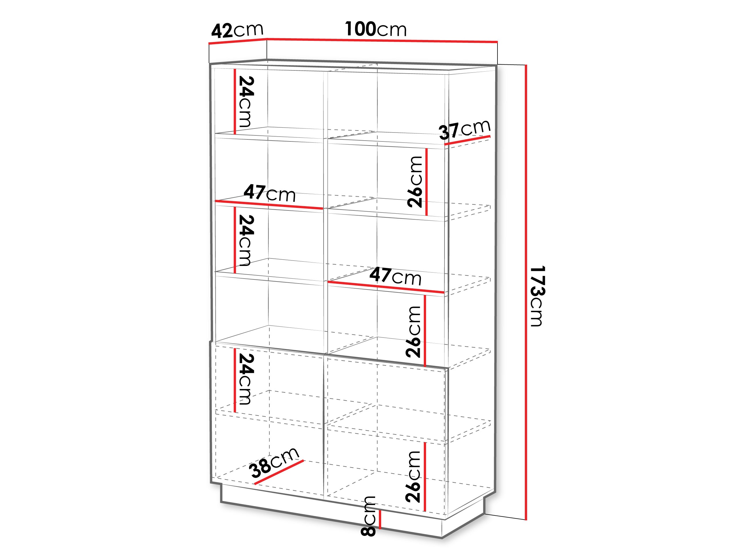 Boekenkast Lusonu 102 (Wit)
