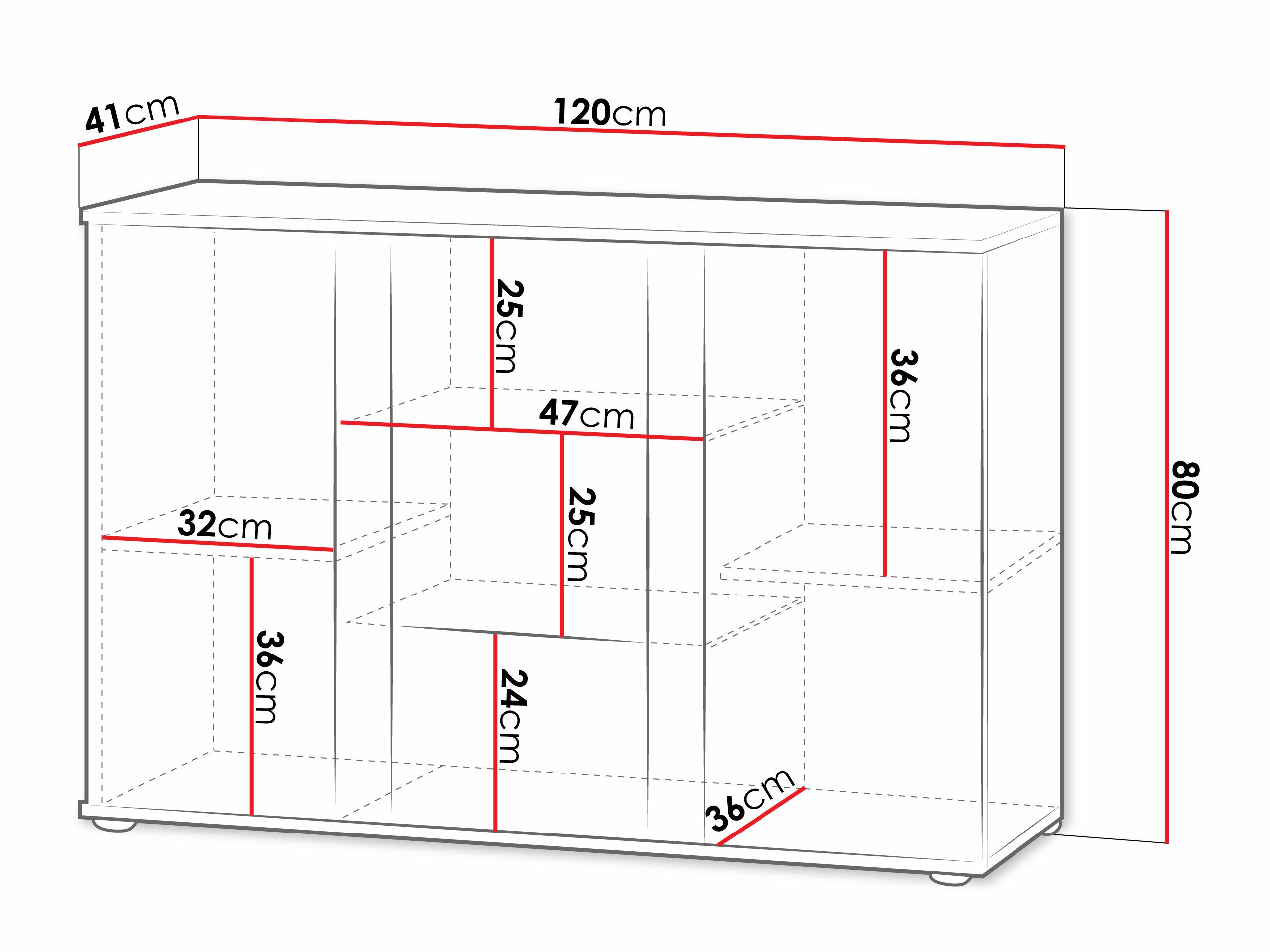 Dressoir Tornola 106 (Zwart + Glanzend zwart)