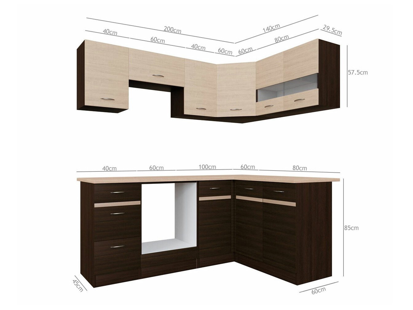 Modulaire keukenset Eli Dark 115