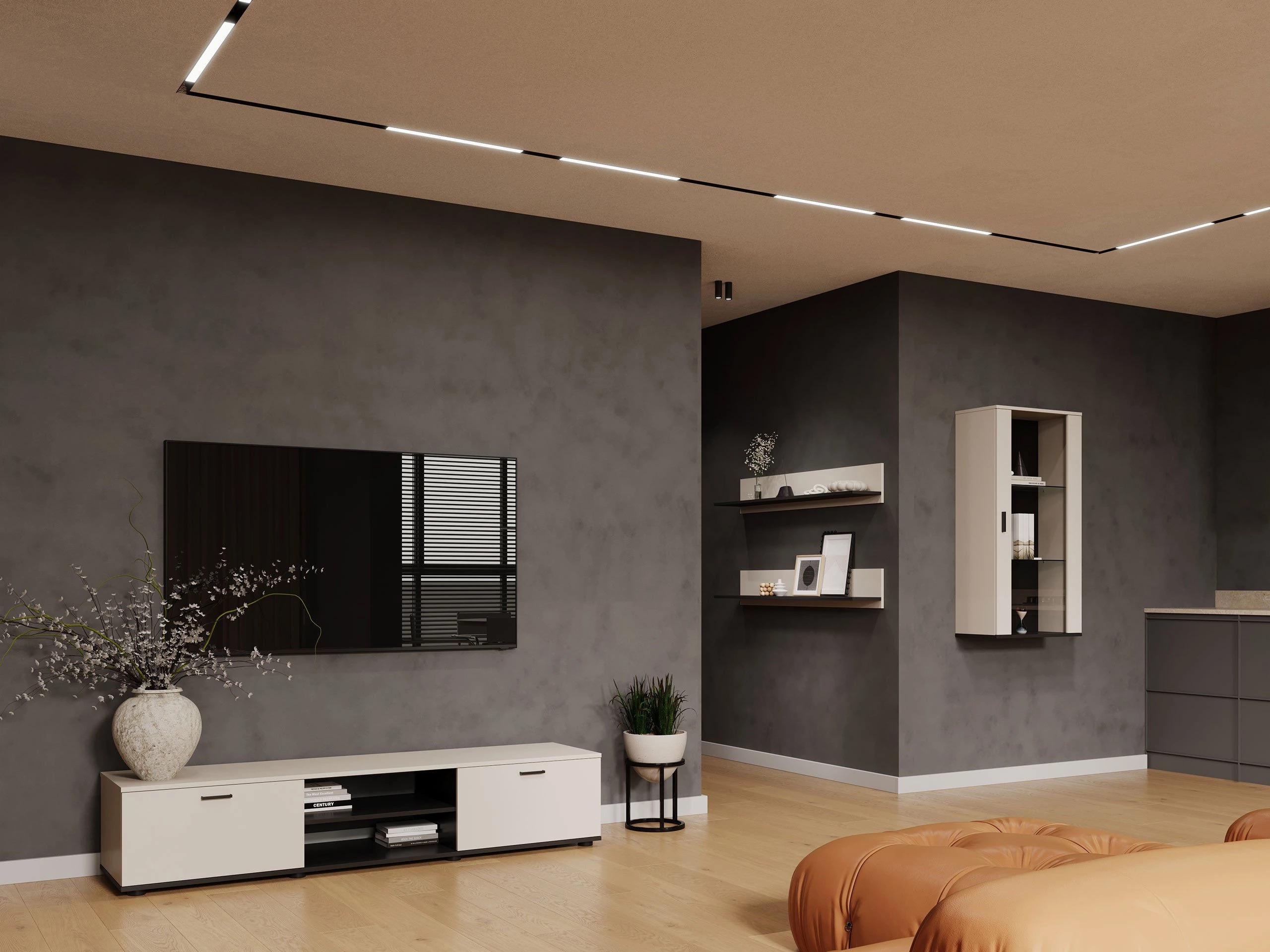 Wandkast Tornola 103 (Kasjmier + Zwart)