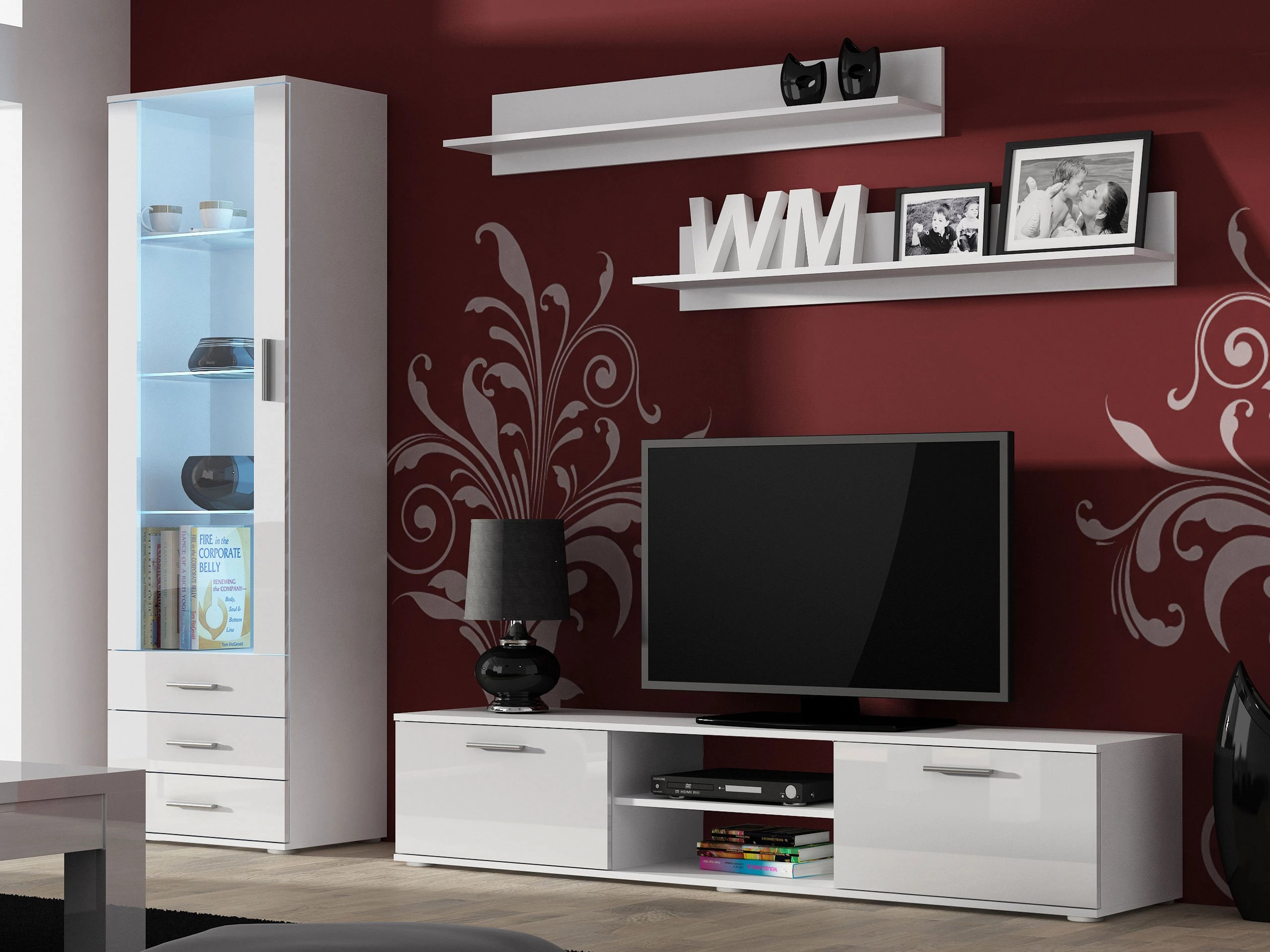 Woonkamerset Tornola 107 (Wit + Glanzend wit)