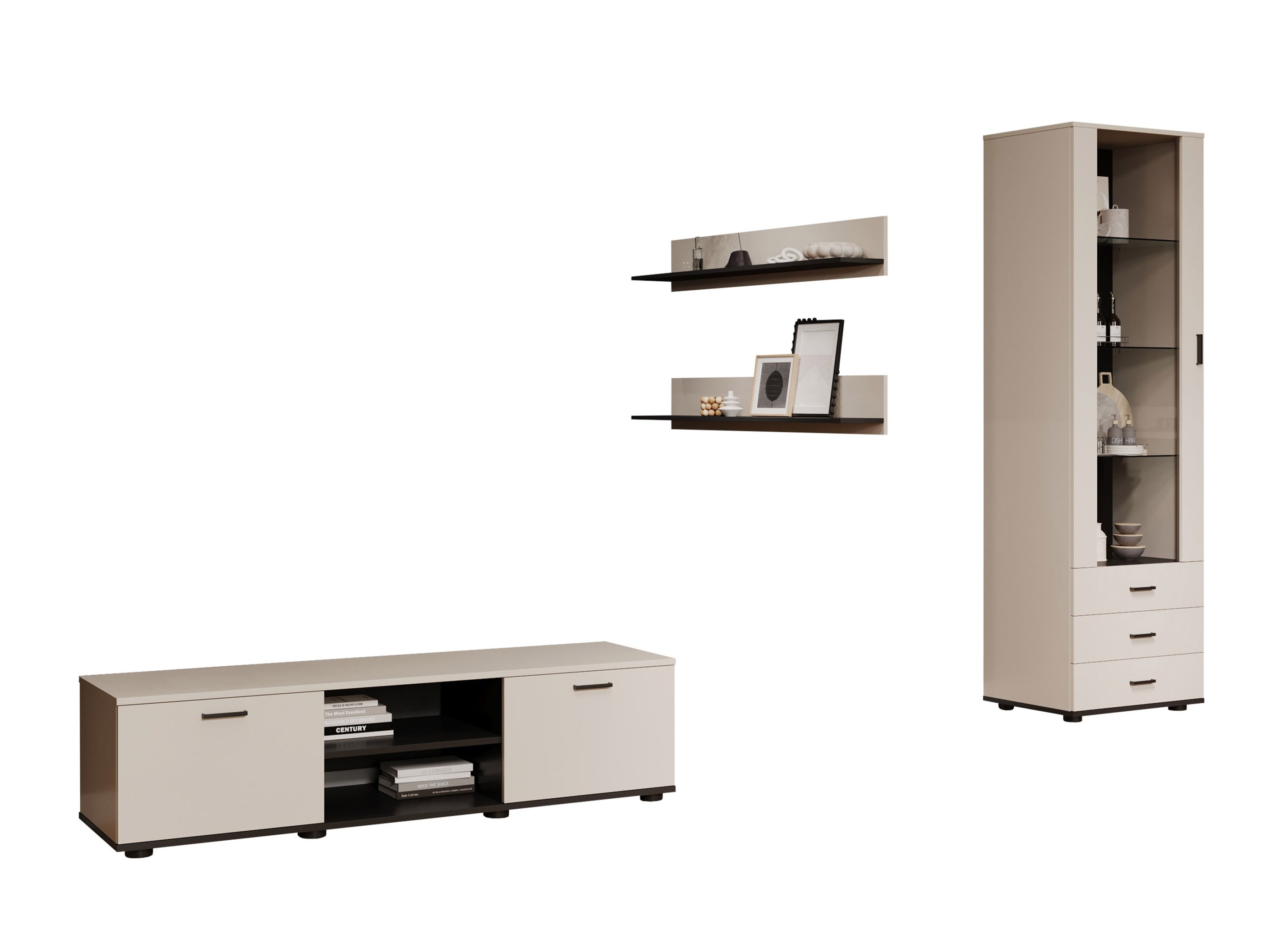 Woonkamerset Tornola 110 (Kasjmier + Zwart)