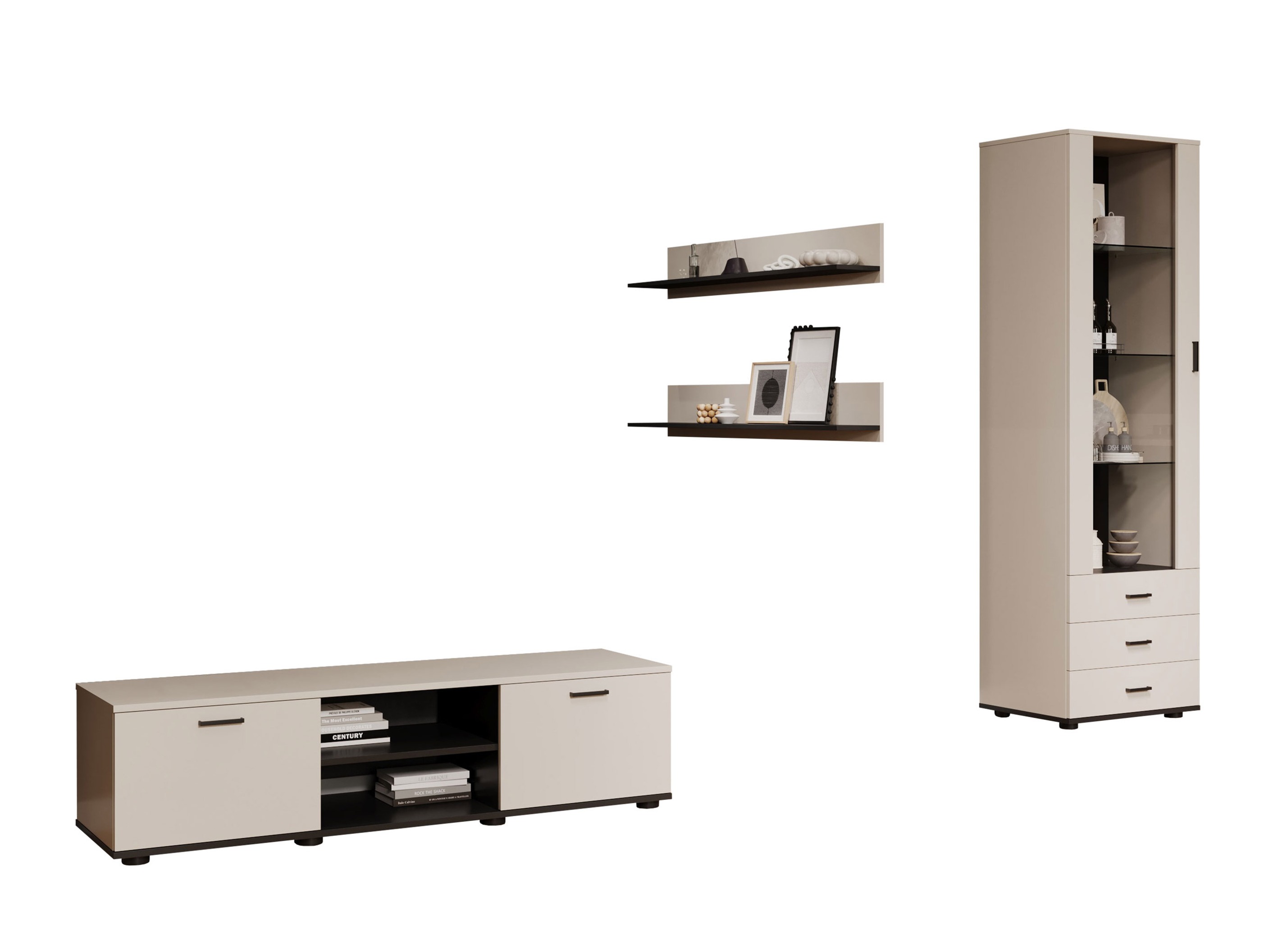 Woonkamerset Tornola 110 (Kasjmier + Zwart)