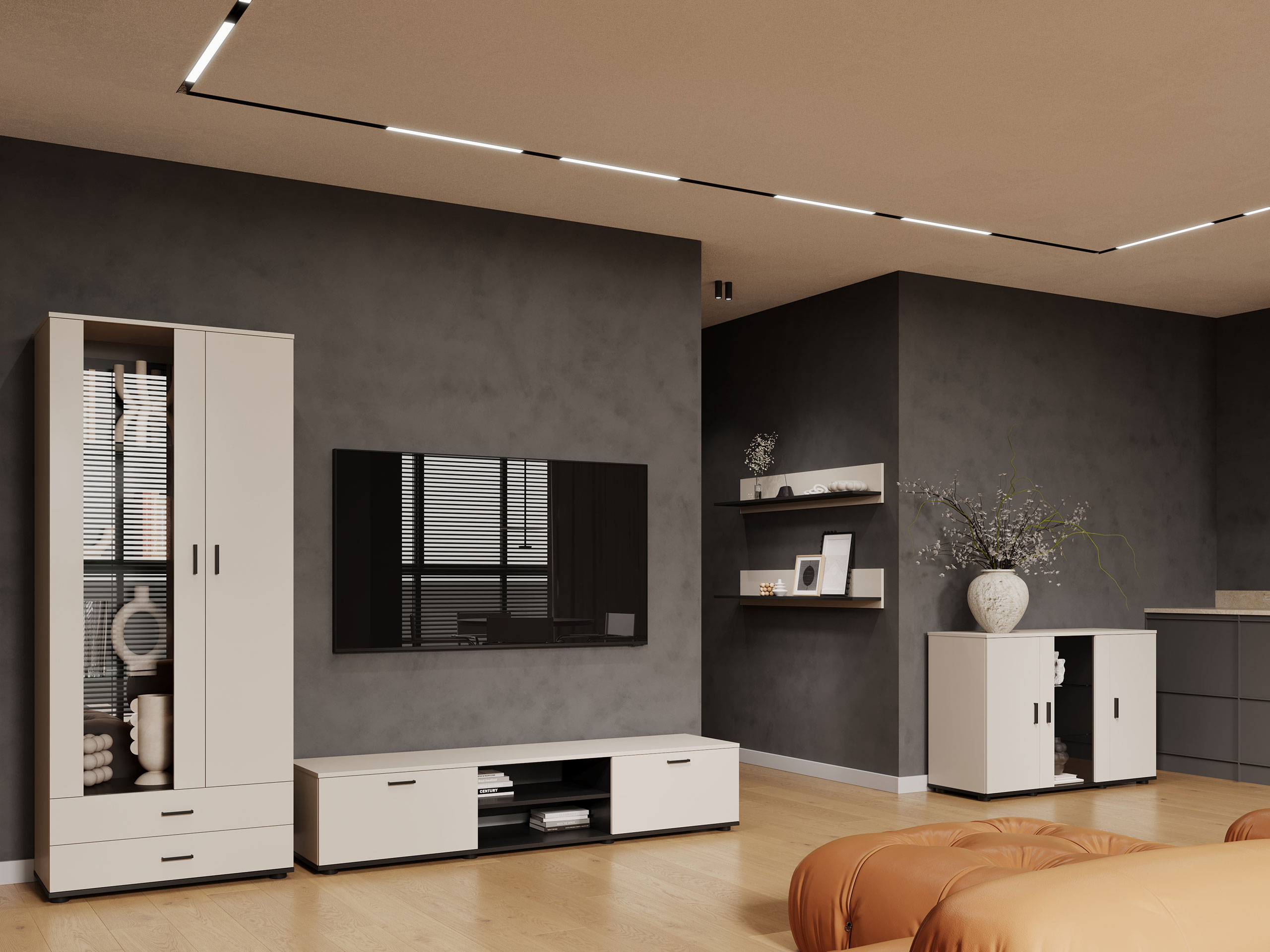 Woonkamerset Tornola 116 (Kasjmier + Zwart)