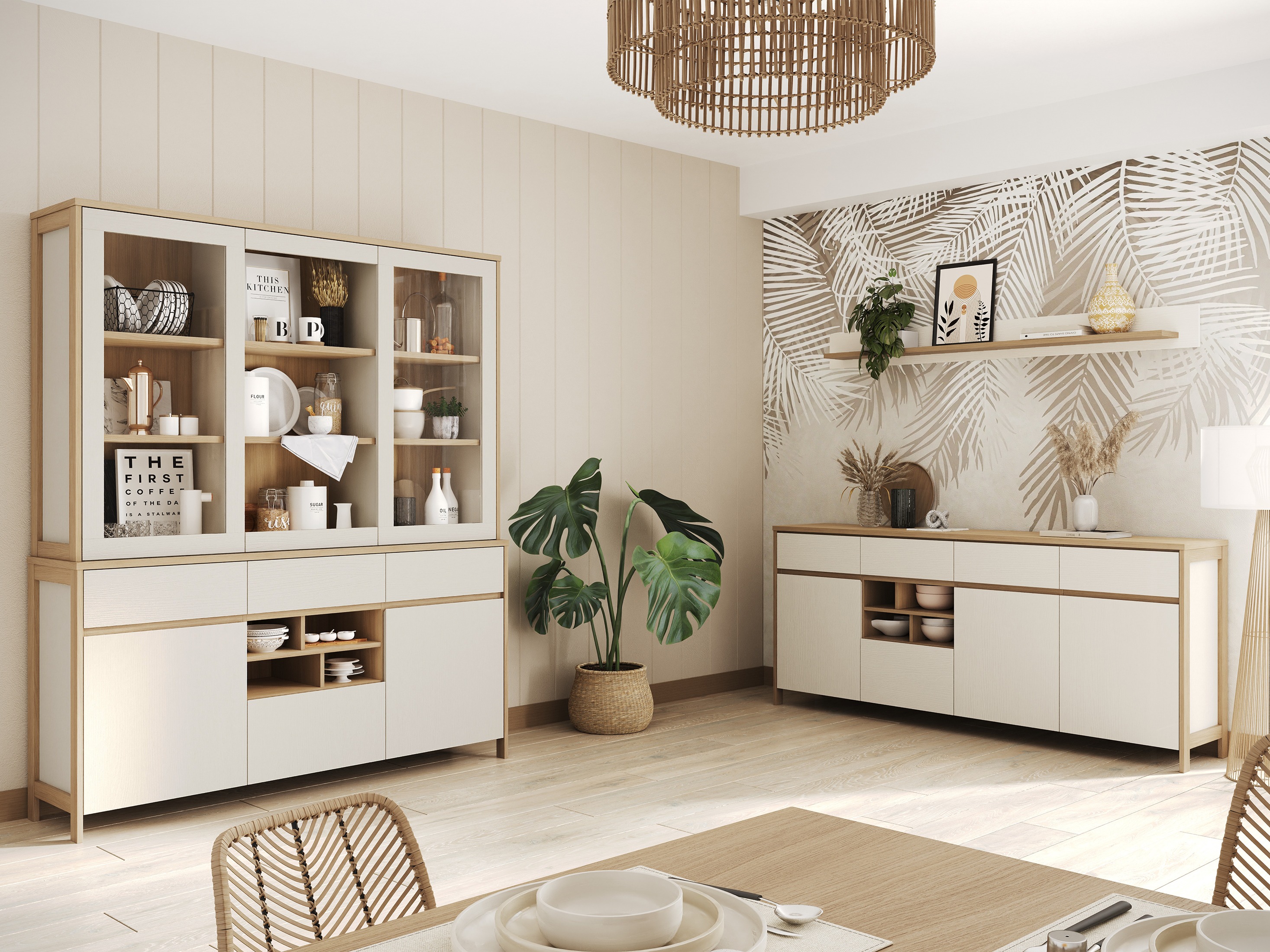 Boekenkast Fermaru 100 (Wit + Eiken)