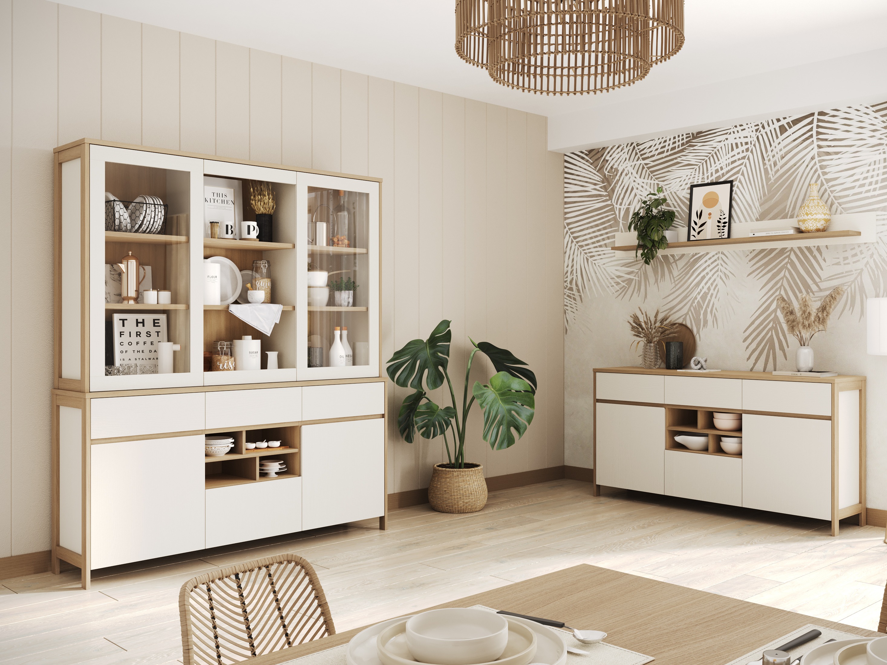Boekenkast Fermaru 100 (Wit + Eiken)