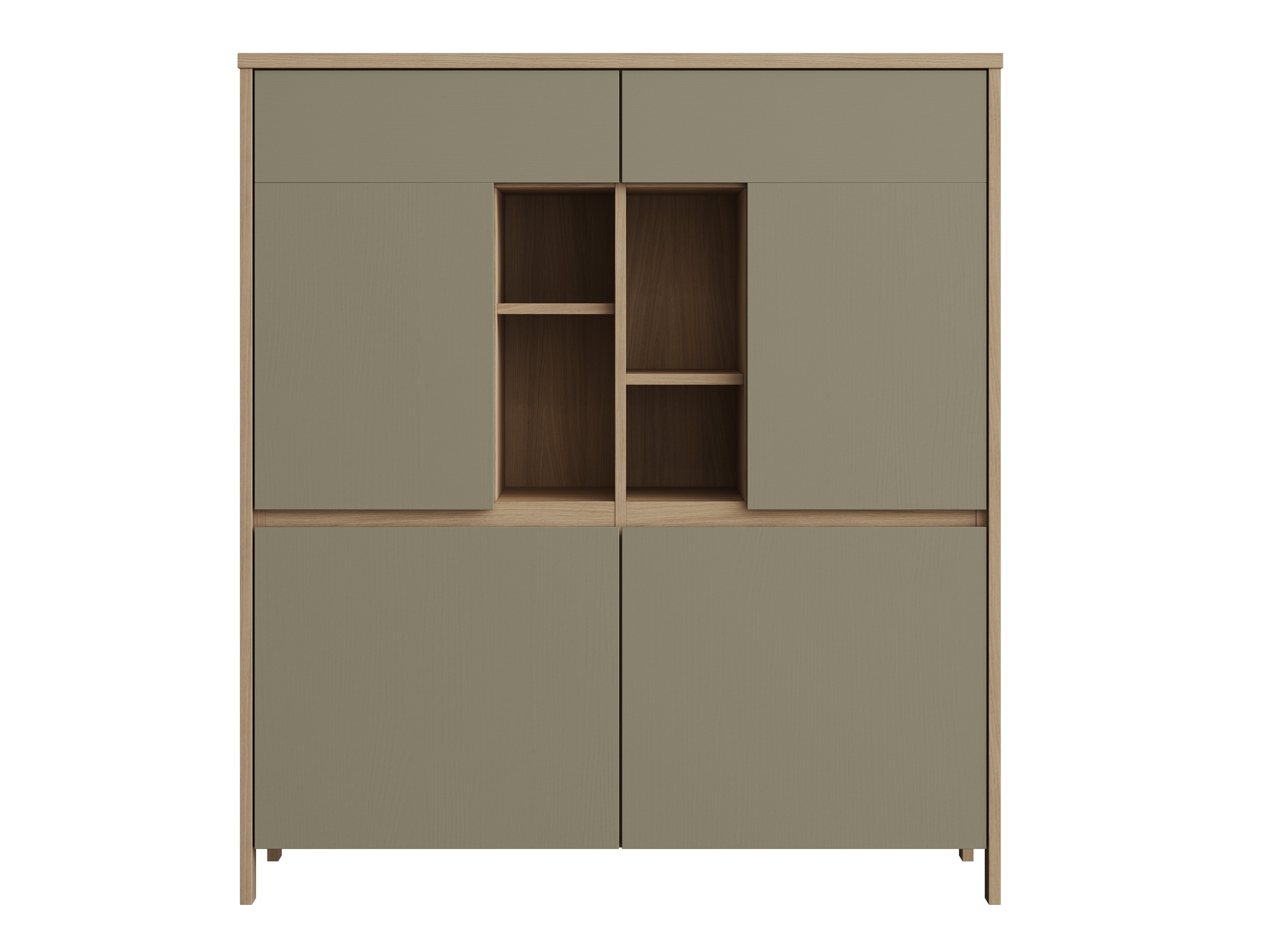 Dressoir Fermaru 106 (Stoffig groen + Eiken)