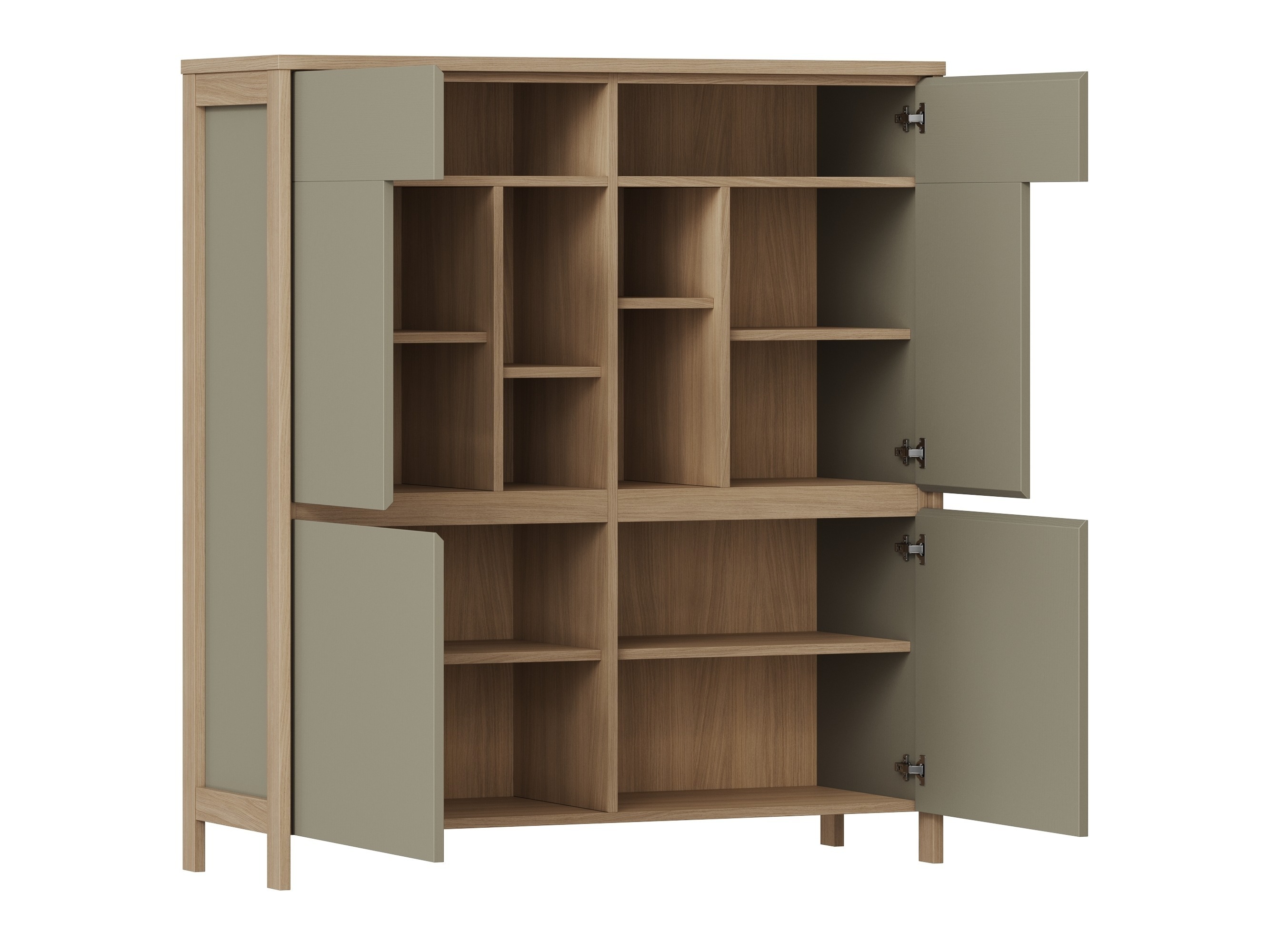 Dressoir Fermaru 106 (Stoffig groen + Eiken)