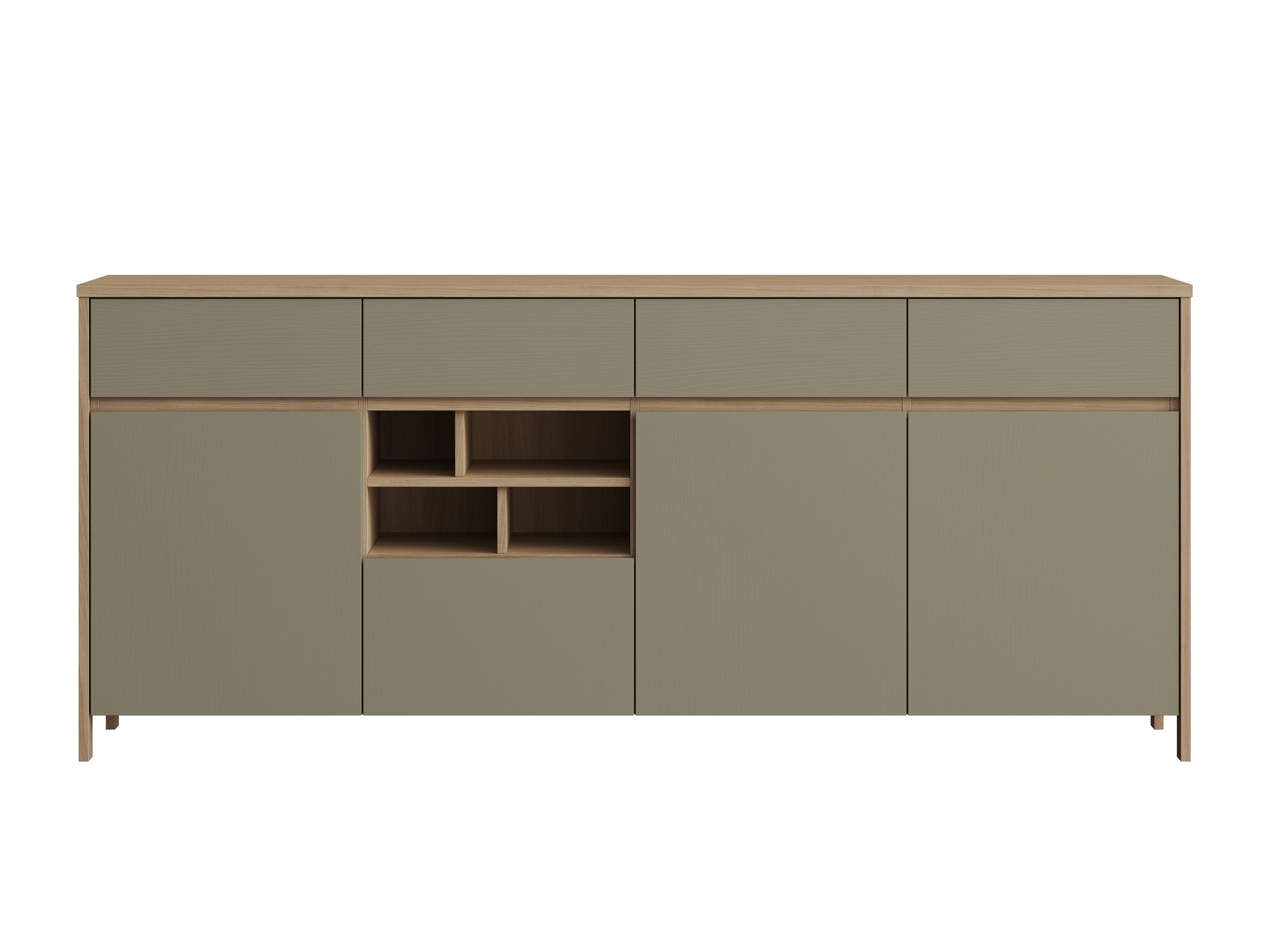 Ladekast Fermaru 105 (Stoffig groen + Eiken)