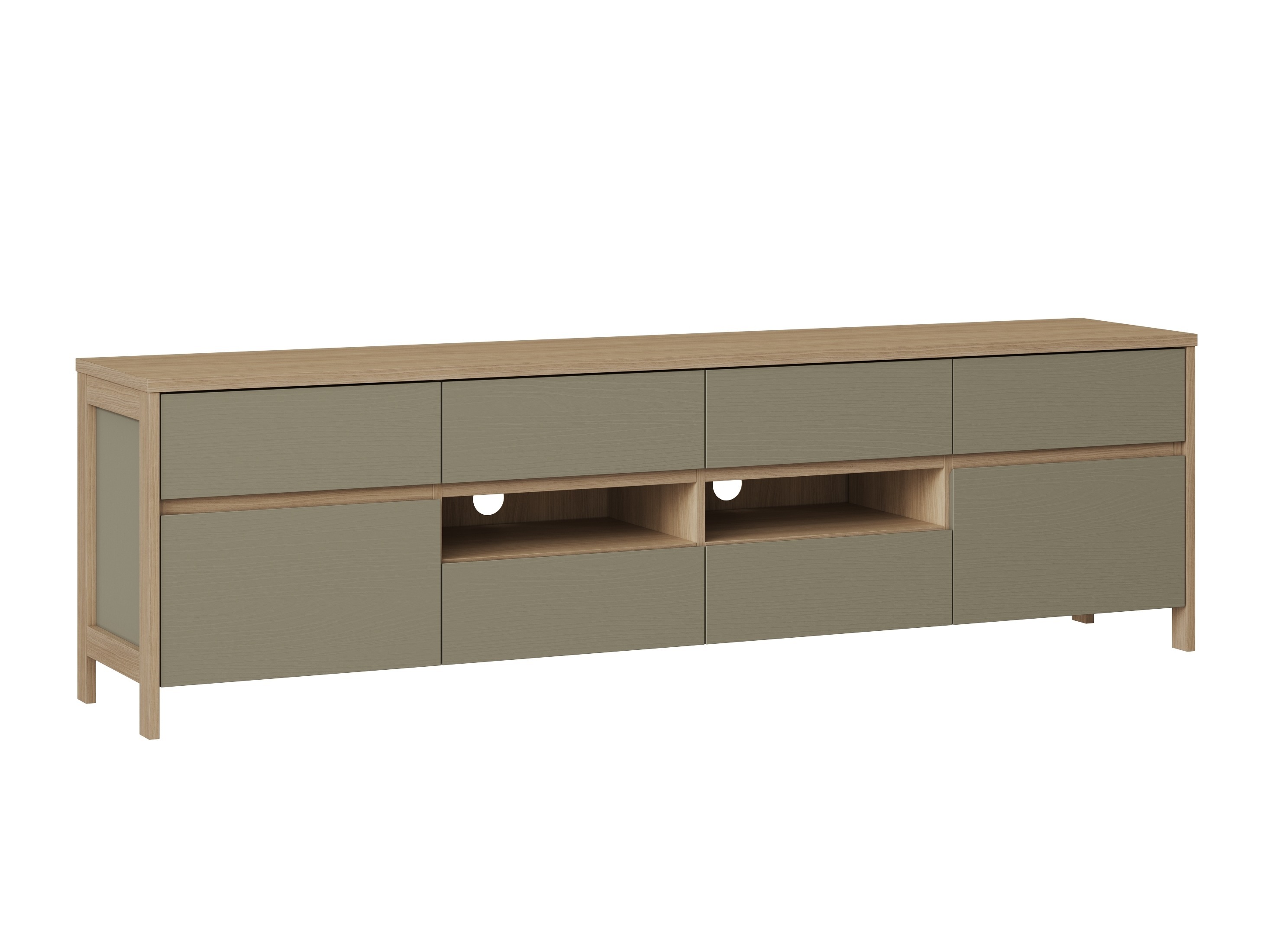 TV-meubel Fermaru 103 (Stoffig groen + Eiken)