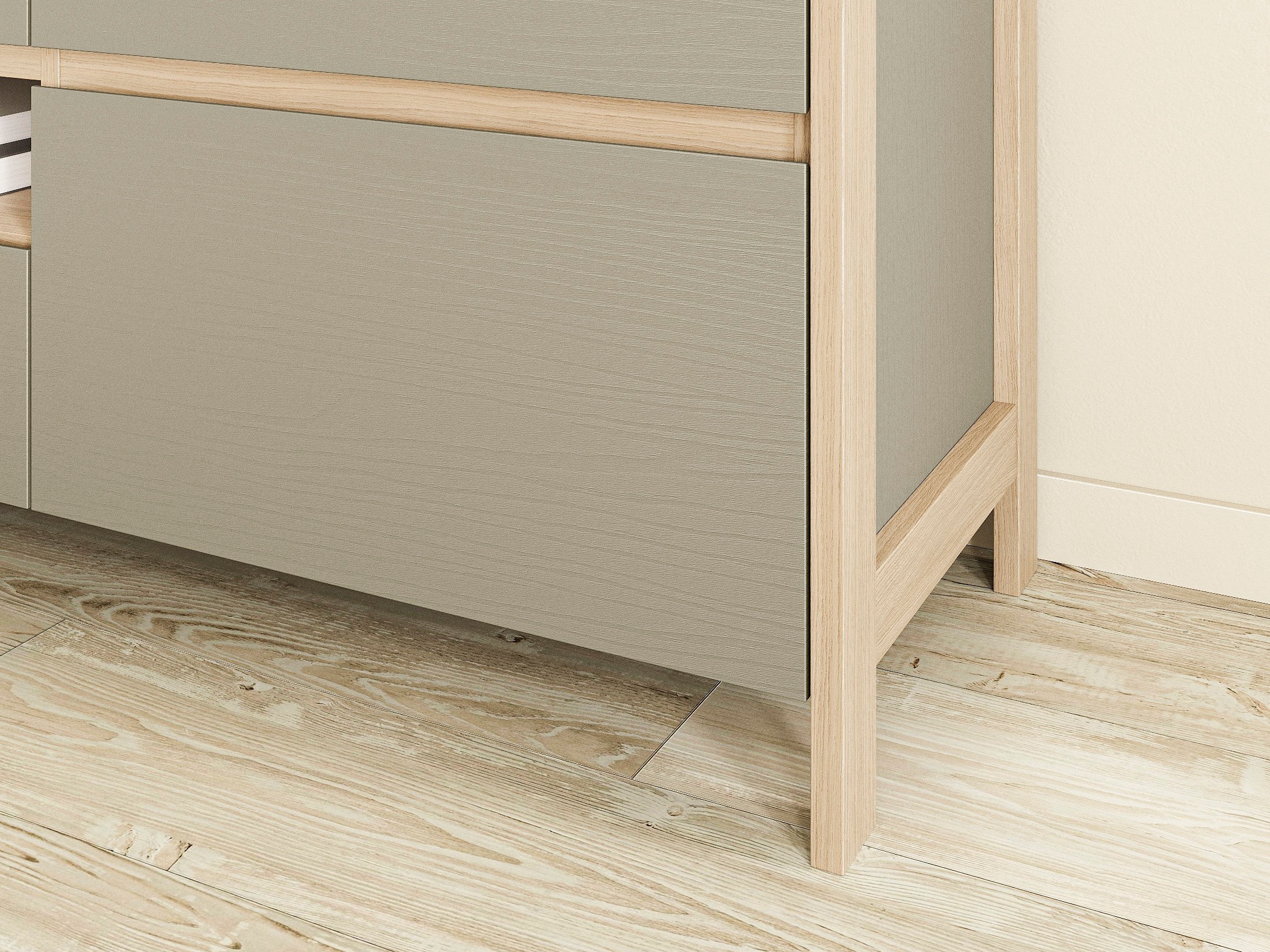 TV-meubel Fermaru 103 (Stoffig groen + Eiken)