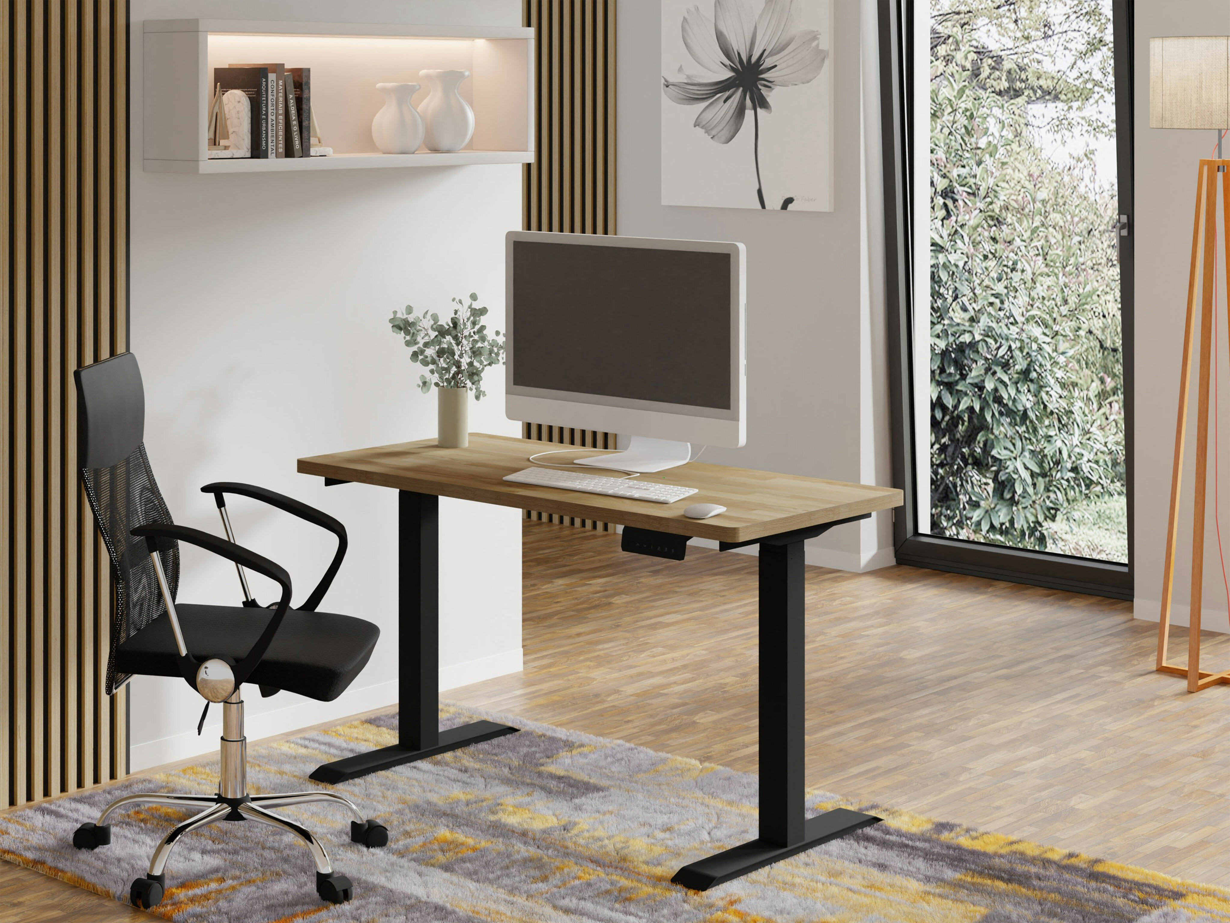 In hoogte verstelbaar bureau Buffalo 200 (Zwart)