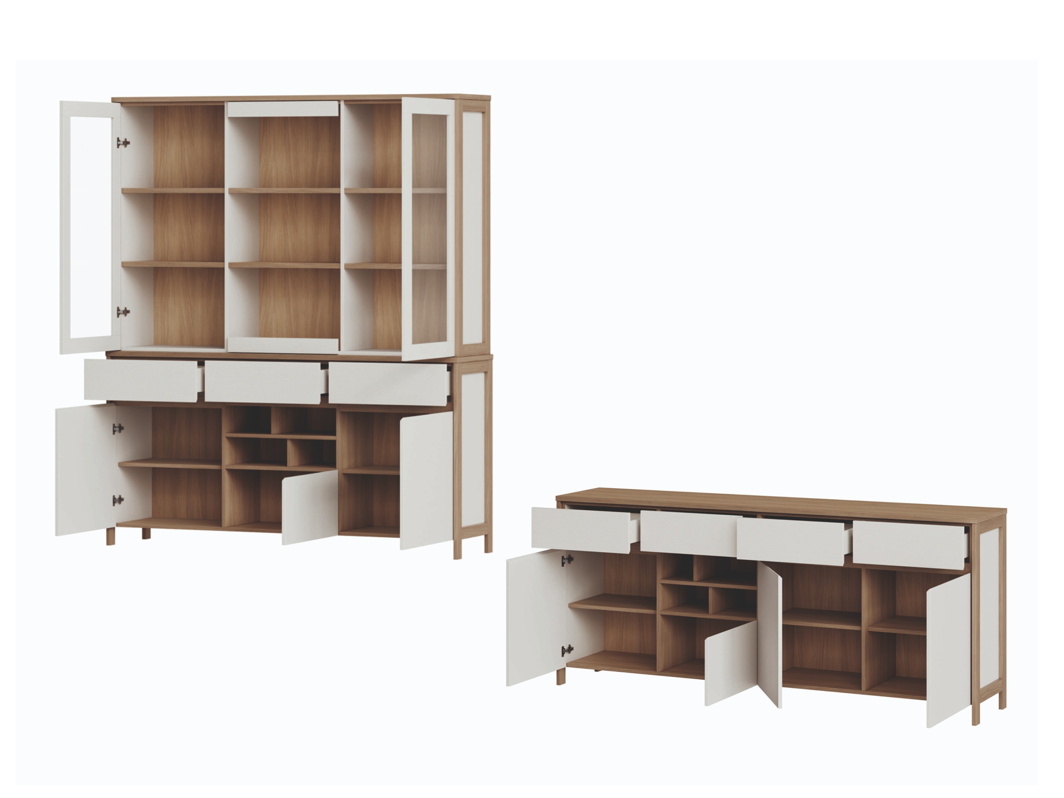Meubelset Fermaru 114 (Wit + Eiken)