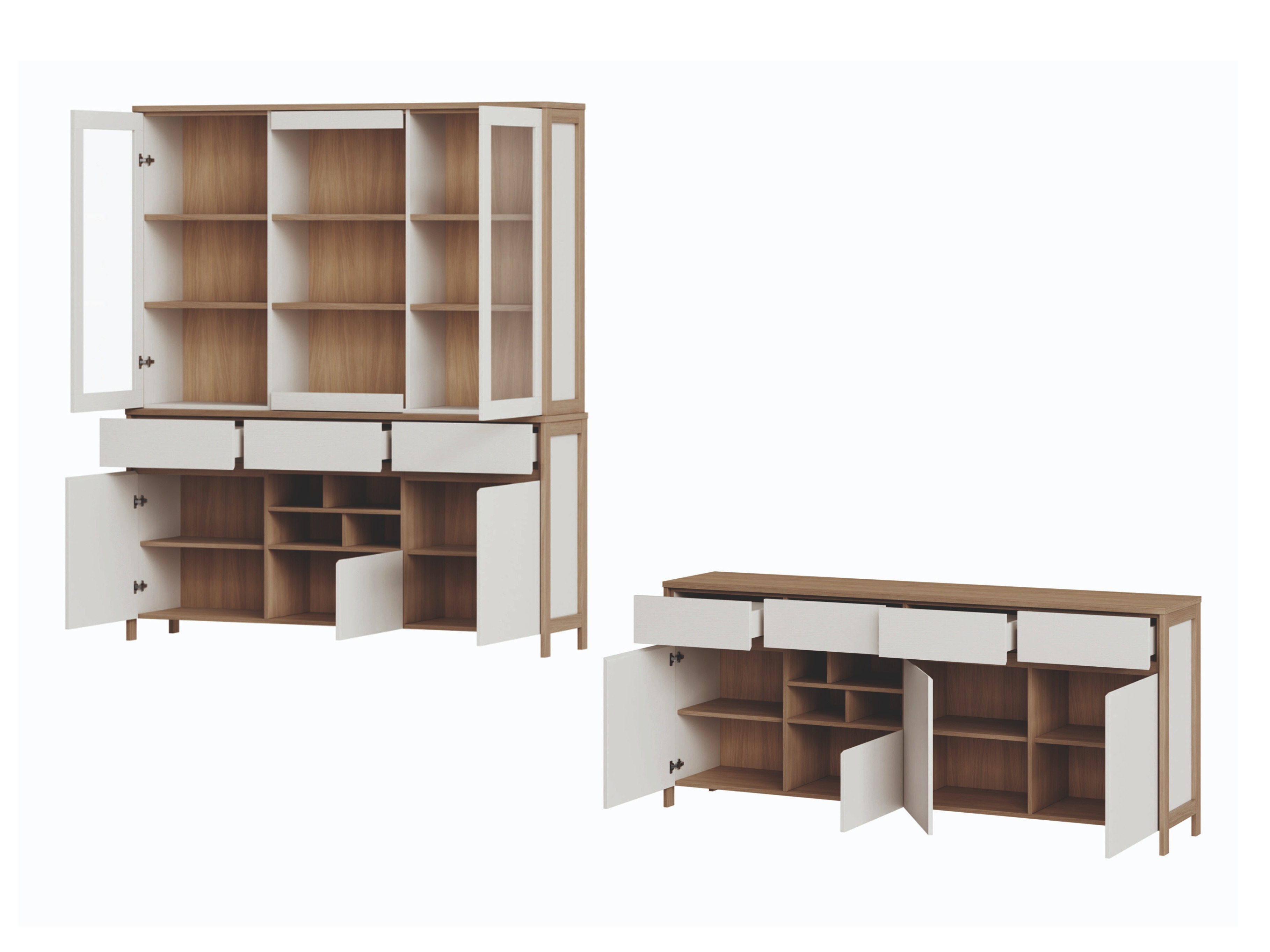 Meubelset Fermaru 114 (Wit + Eiken)