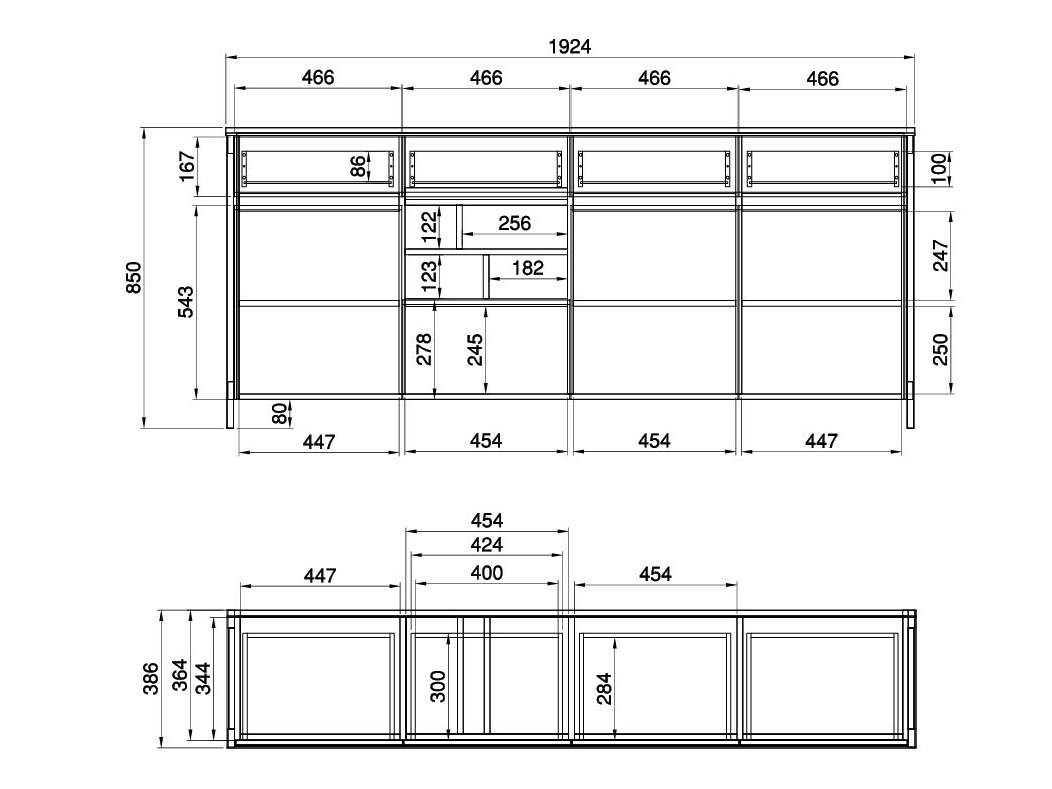 Meubelset Fermaru 114 (Wit + Eiken)
