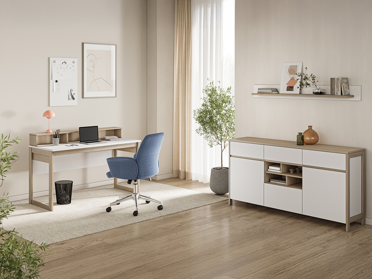 Thuiskantoorset Fermaru 116 (Wit + Eiken)