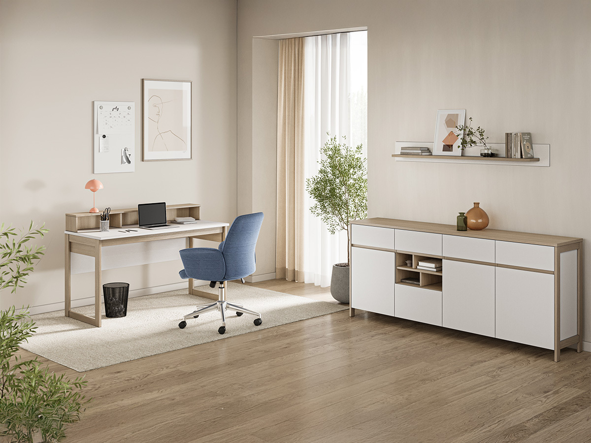 Thuiskantoorset Fermaru 117 (Wit + Eiken)