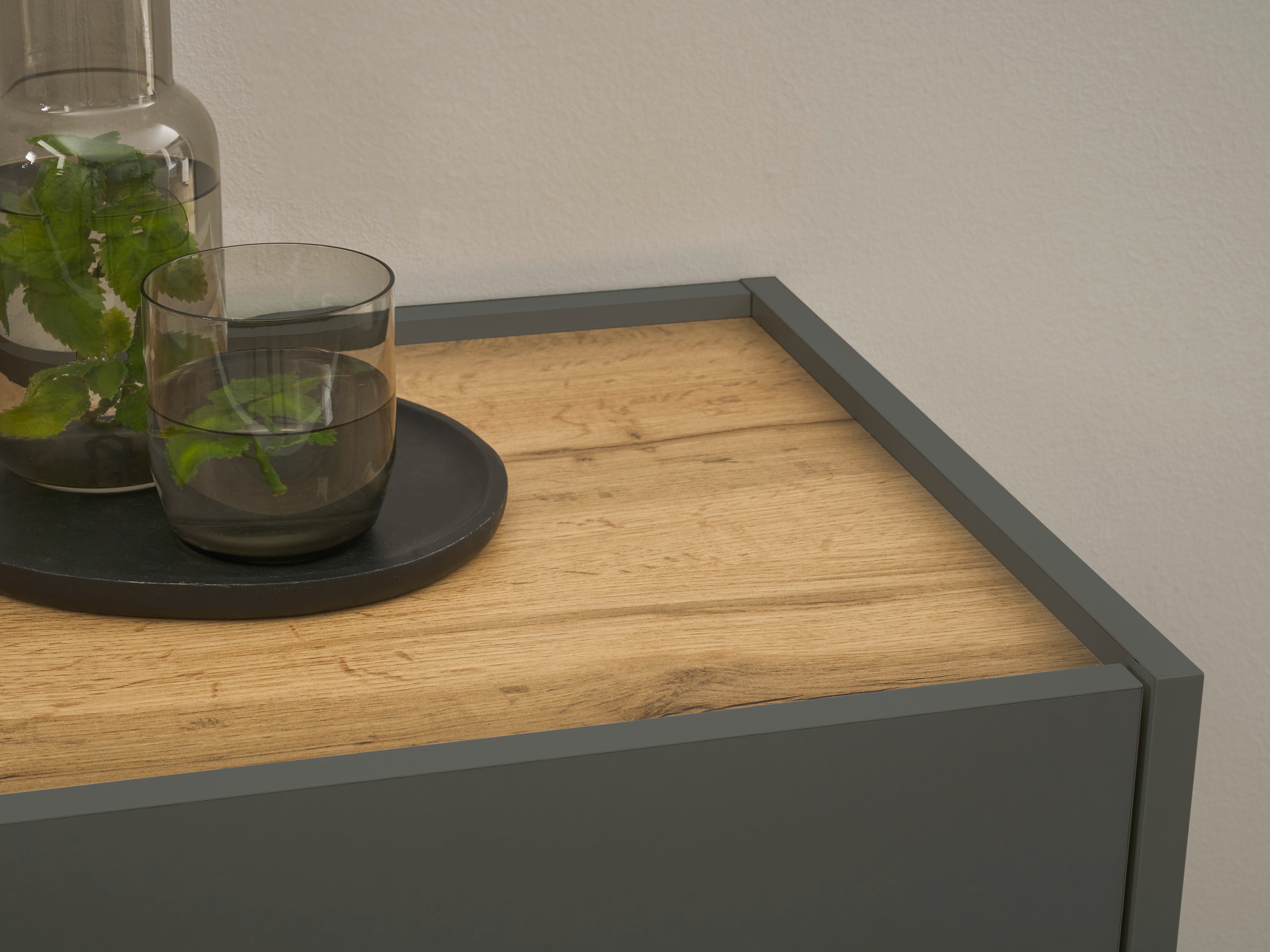 Gangmeubelset Elbsori 175 (Antraciet + Wotan eik)