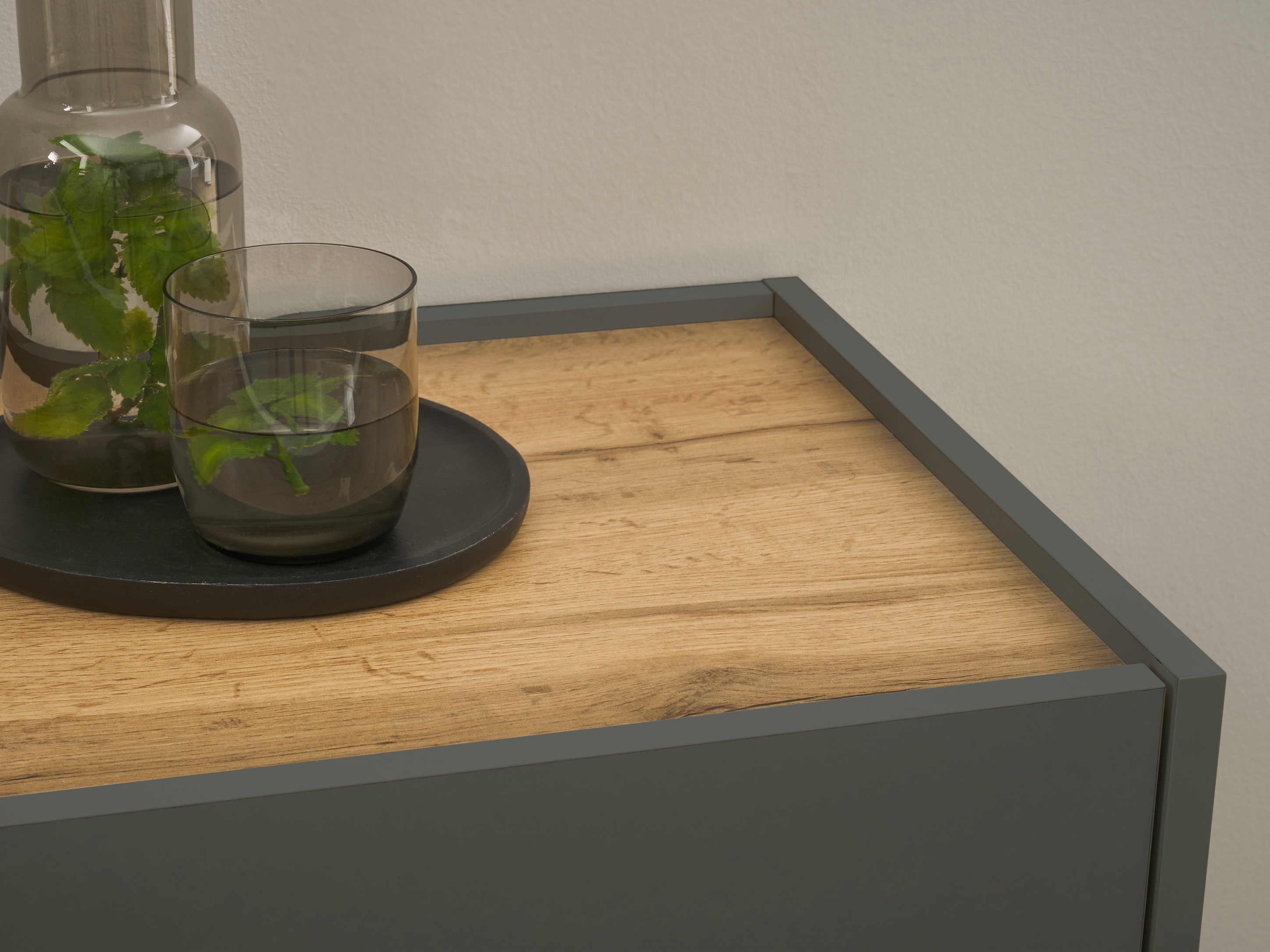 Gangmeubelset Elbsori 176 (Antraciet + Wotan eik)