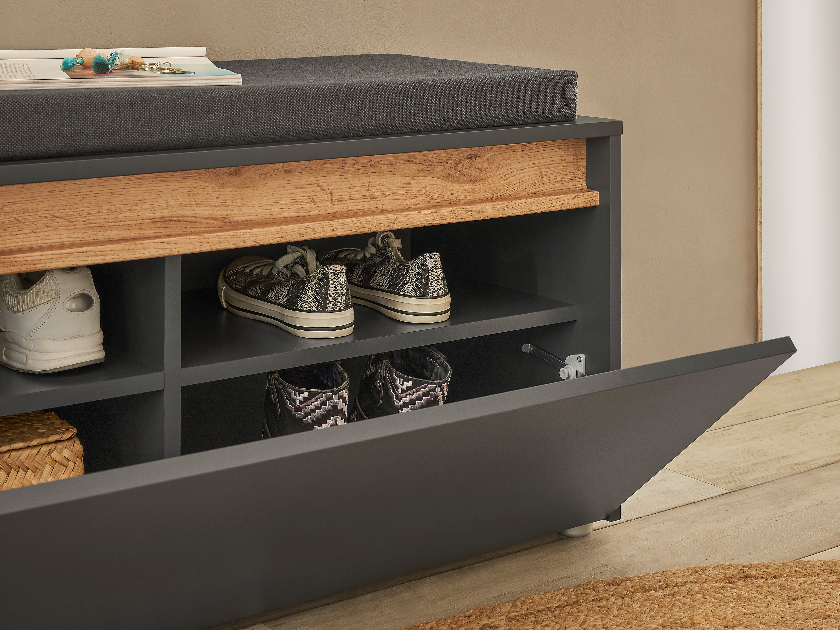 Gangmeubelset Elbsori 176 (Antraciet + Wotan eik)