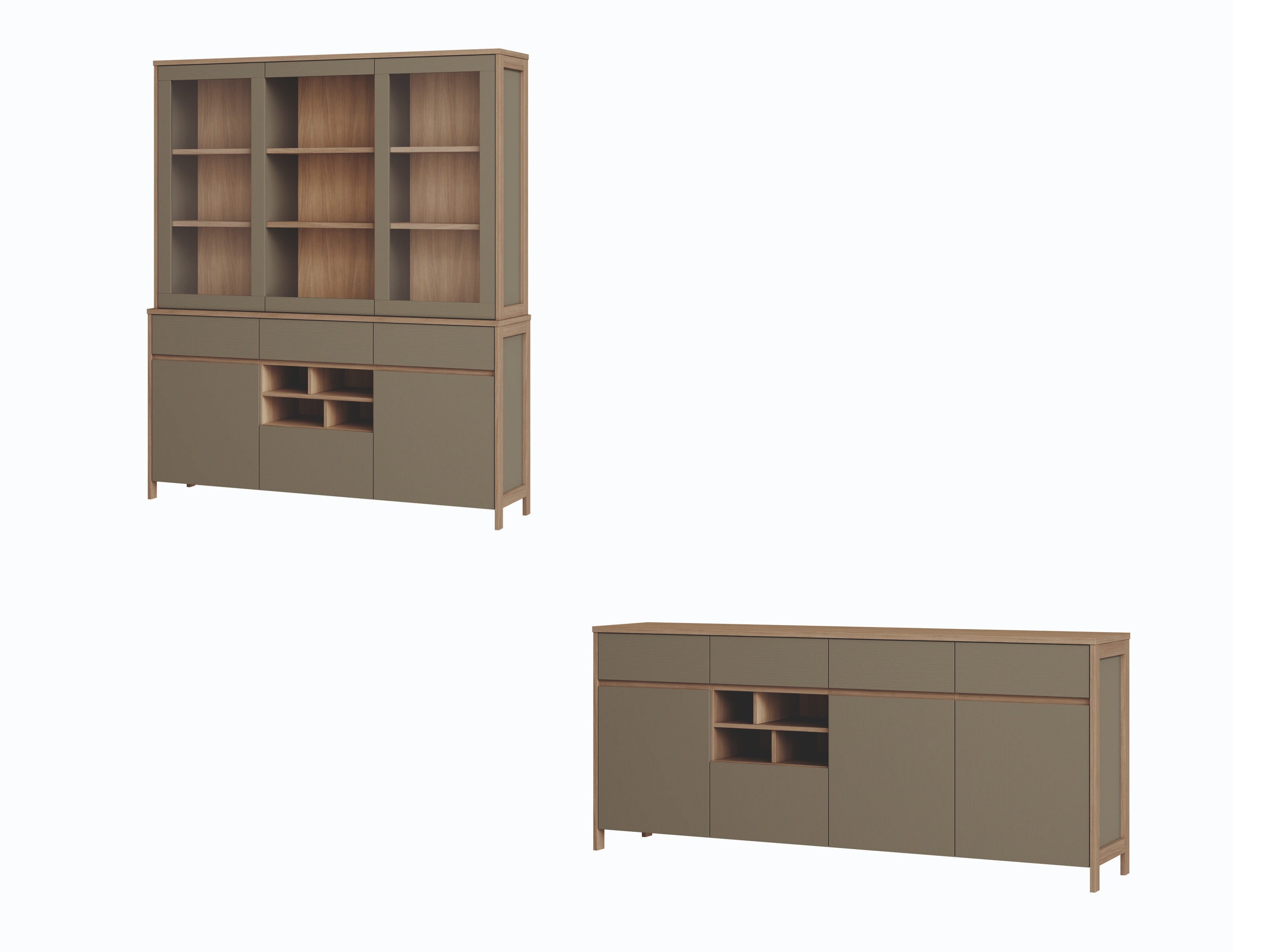 Meubelset Fermaru 114 (Stoffig groen + Eiken)