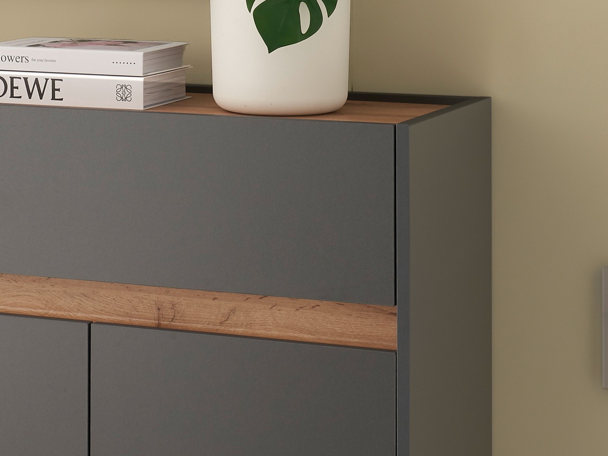 Schoenplank Elbsori 173 (Antraciet + Wotan eik)