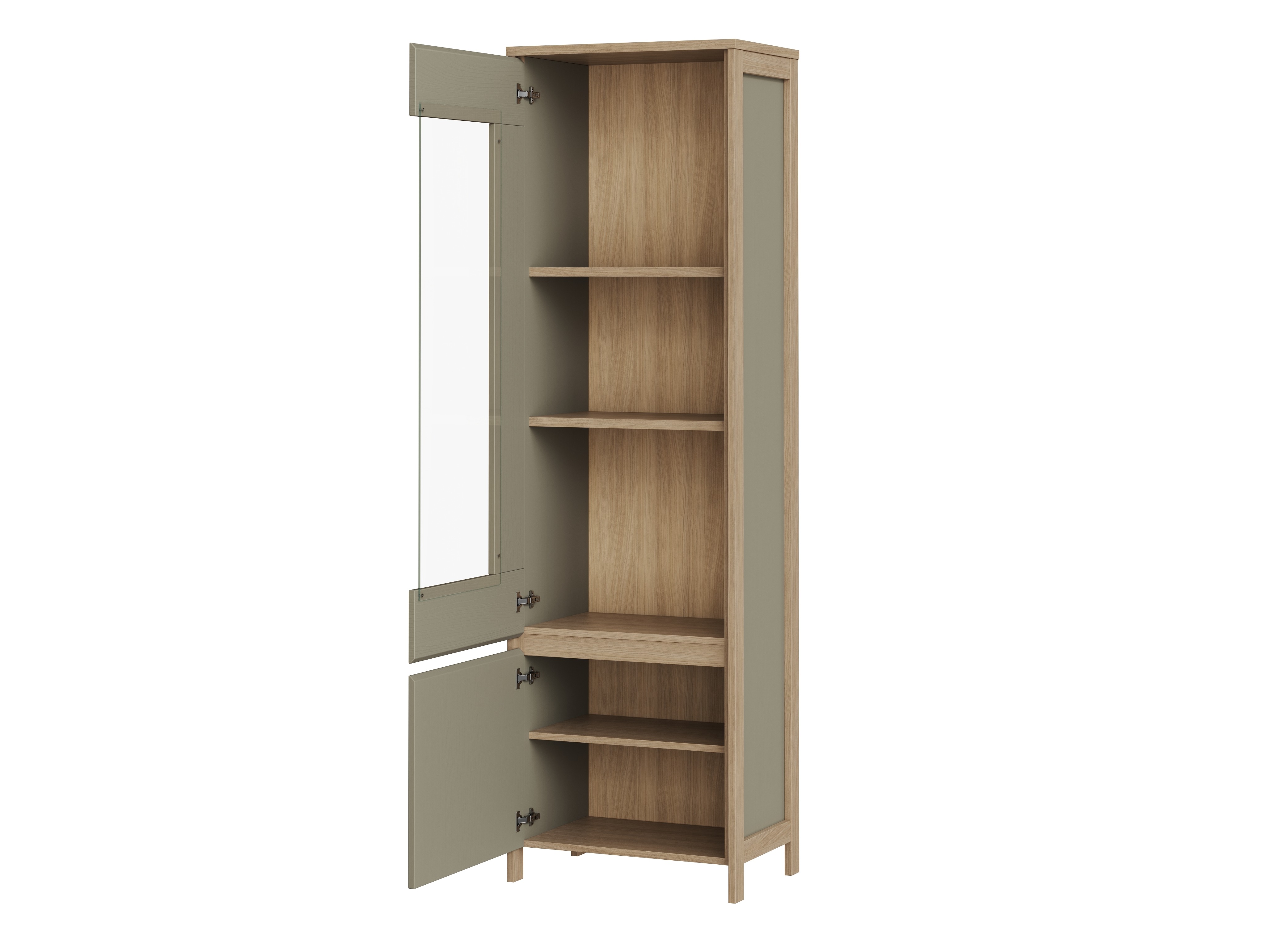 Woonkamerset Fermaru 110 (Stoffig groen + Eiken)