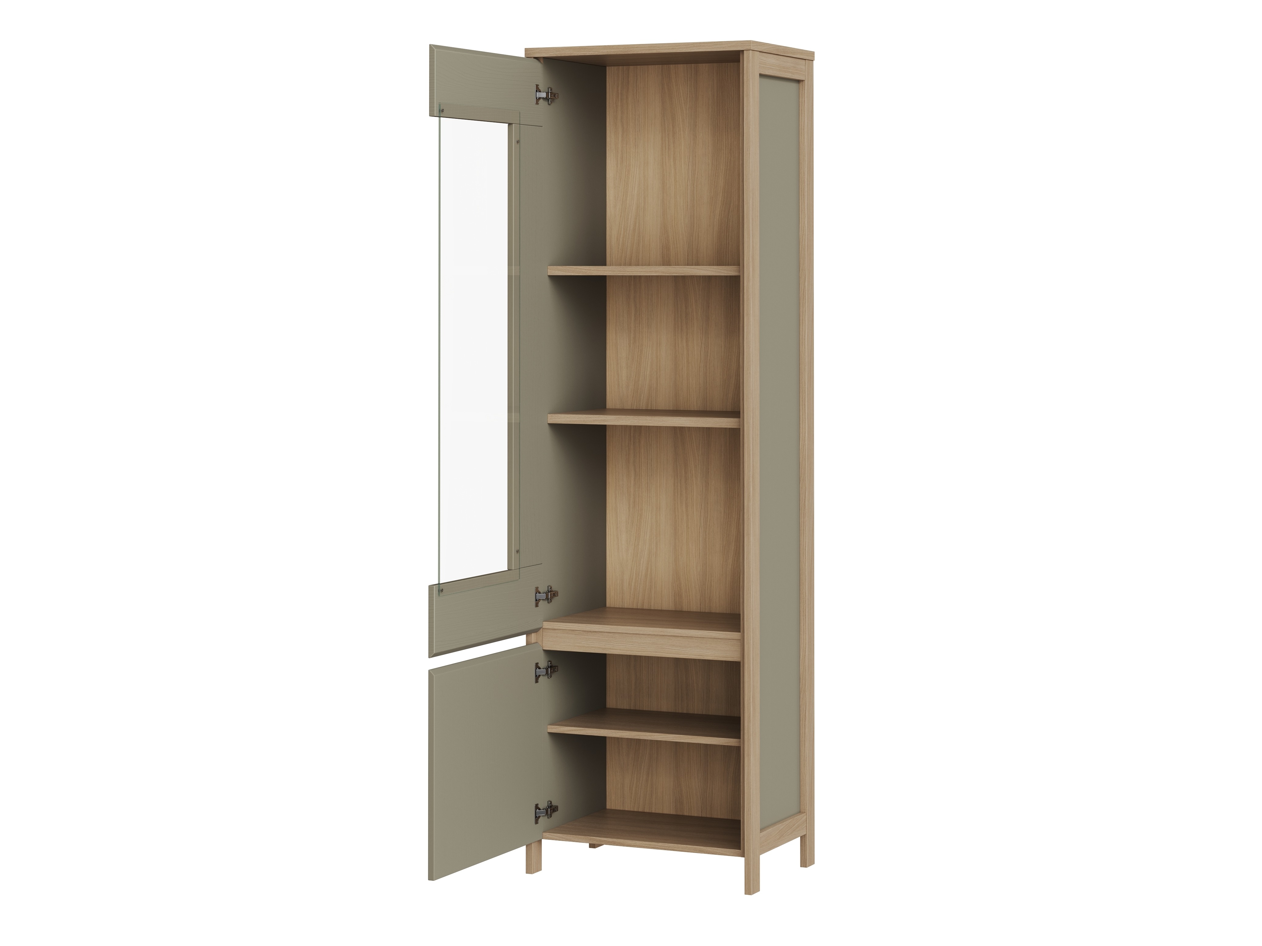 Woonkamerset Fermaru 113 (Stoffig groen + Eiken)