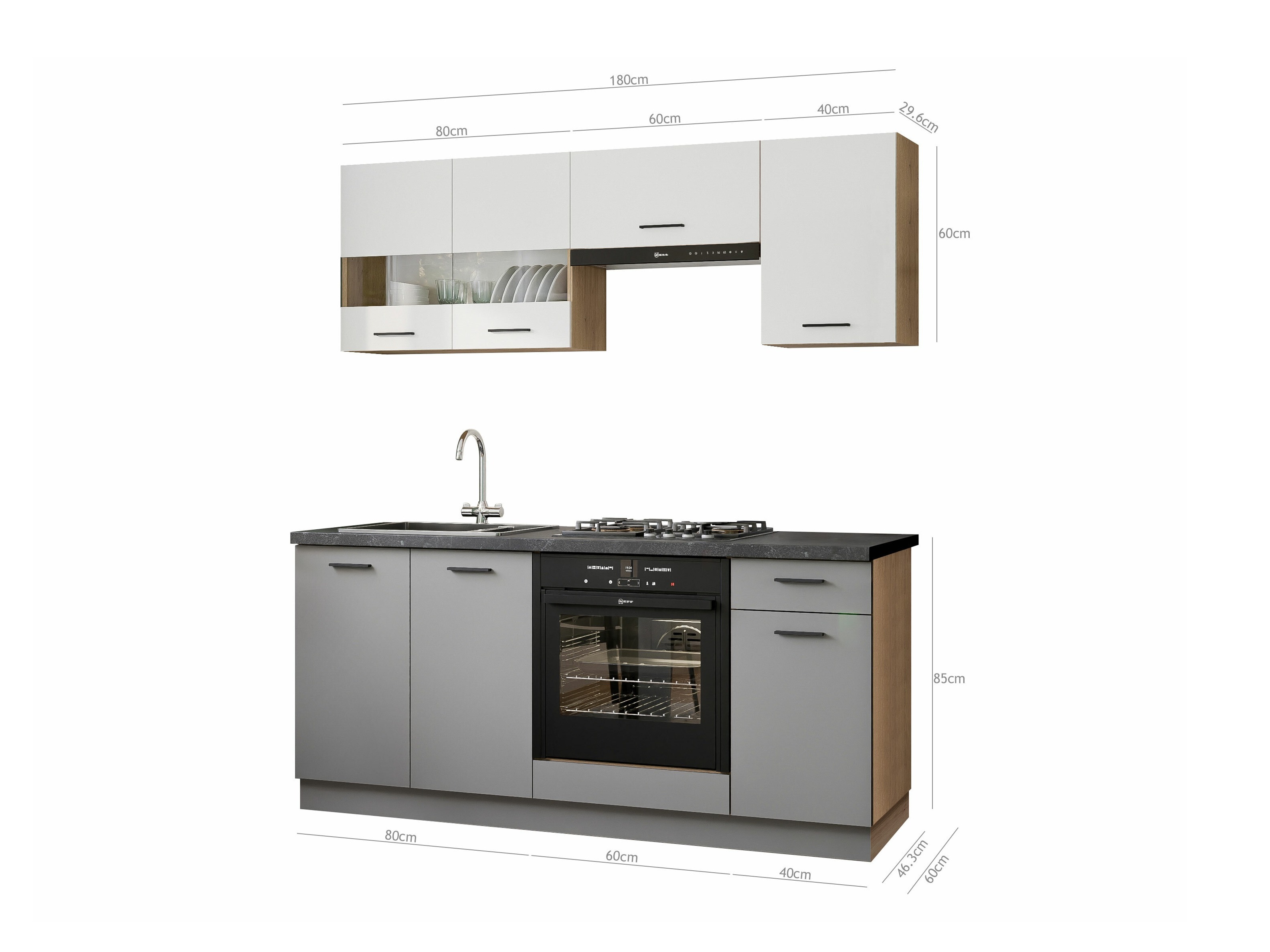 Modulaire keukenset Ati White Grey 117