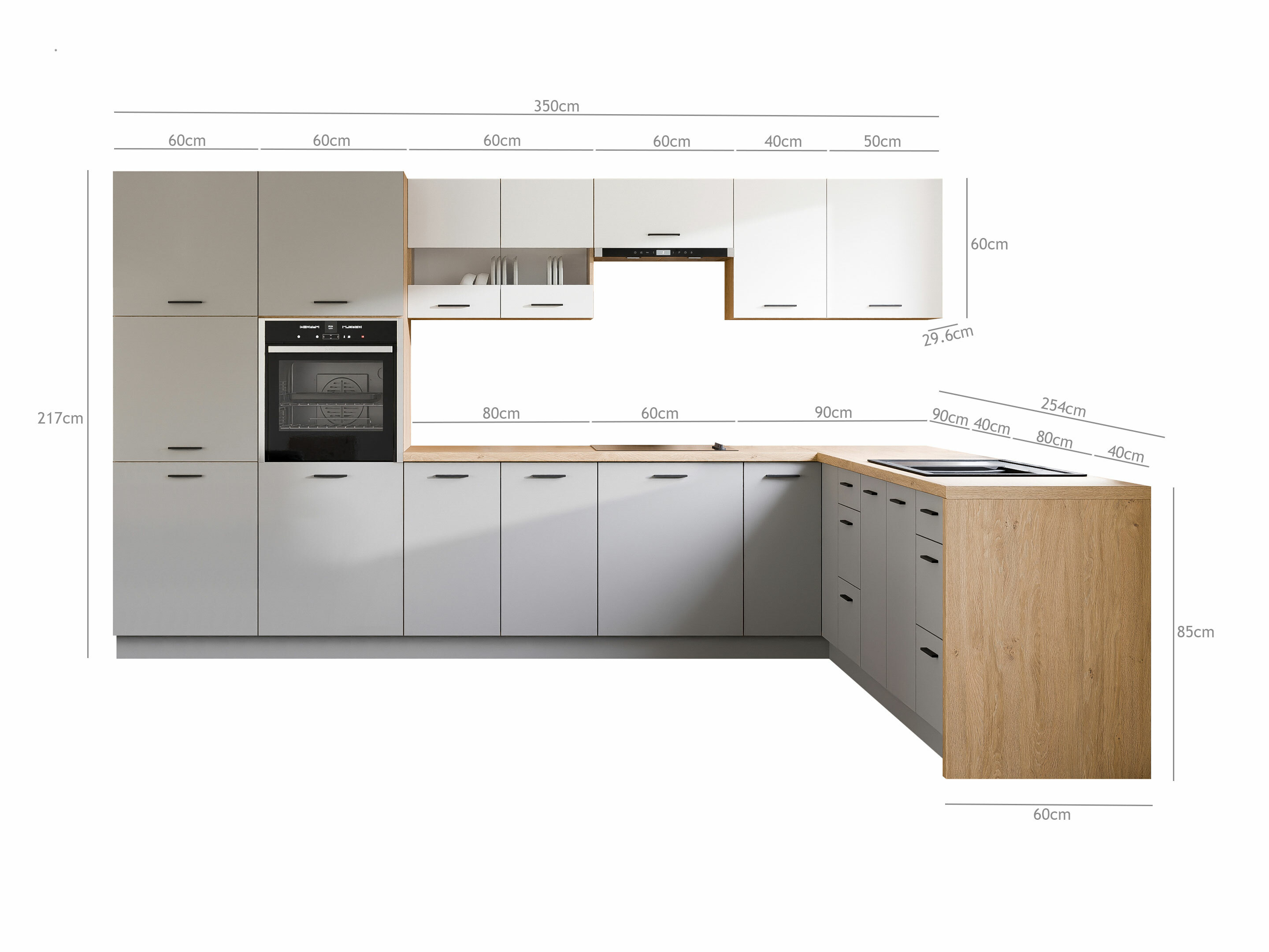 Modulaire keukenset Ati White Grey 118