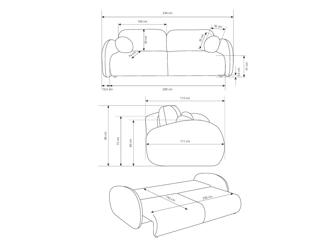Slaapbank Kingston 196 (Cremona 70)