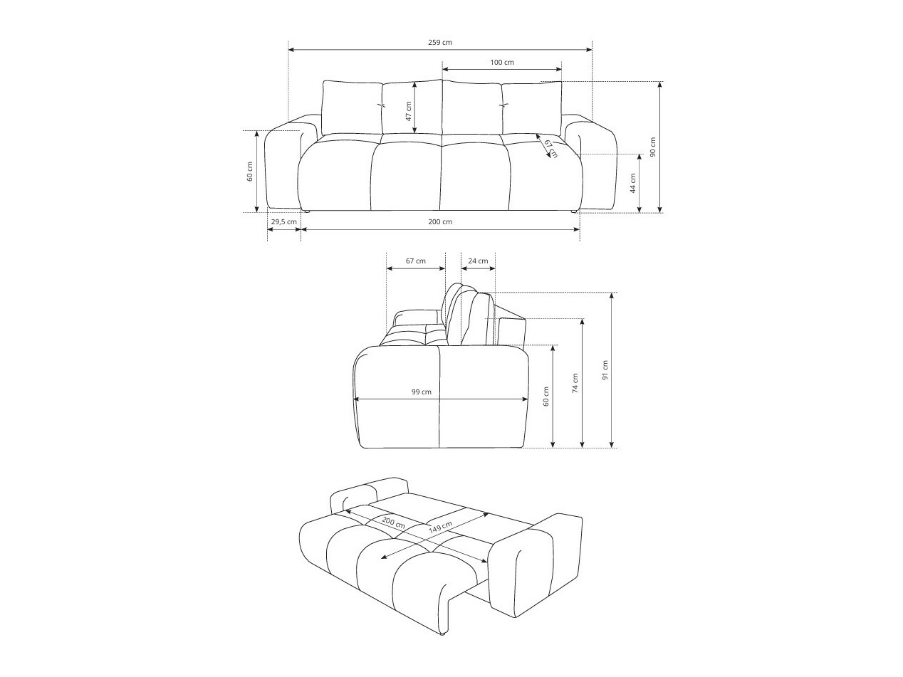 Slaapbank Kingston 154 (Curio 83)