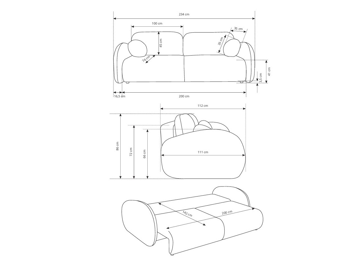 Slaapbank Kingston 196 (Raven 22)