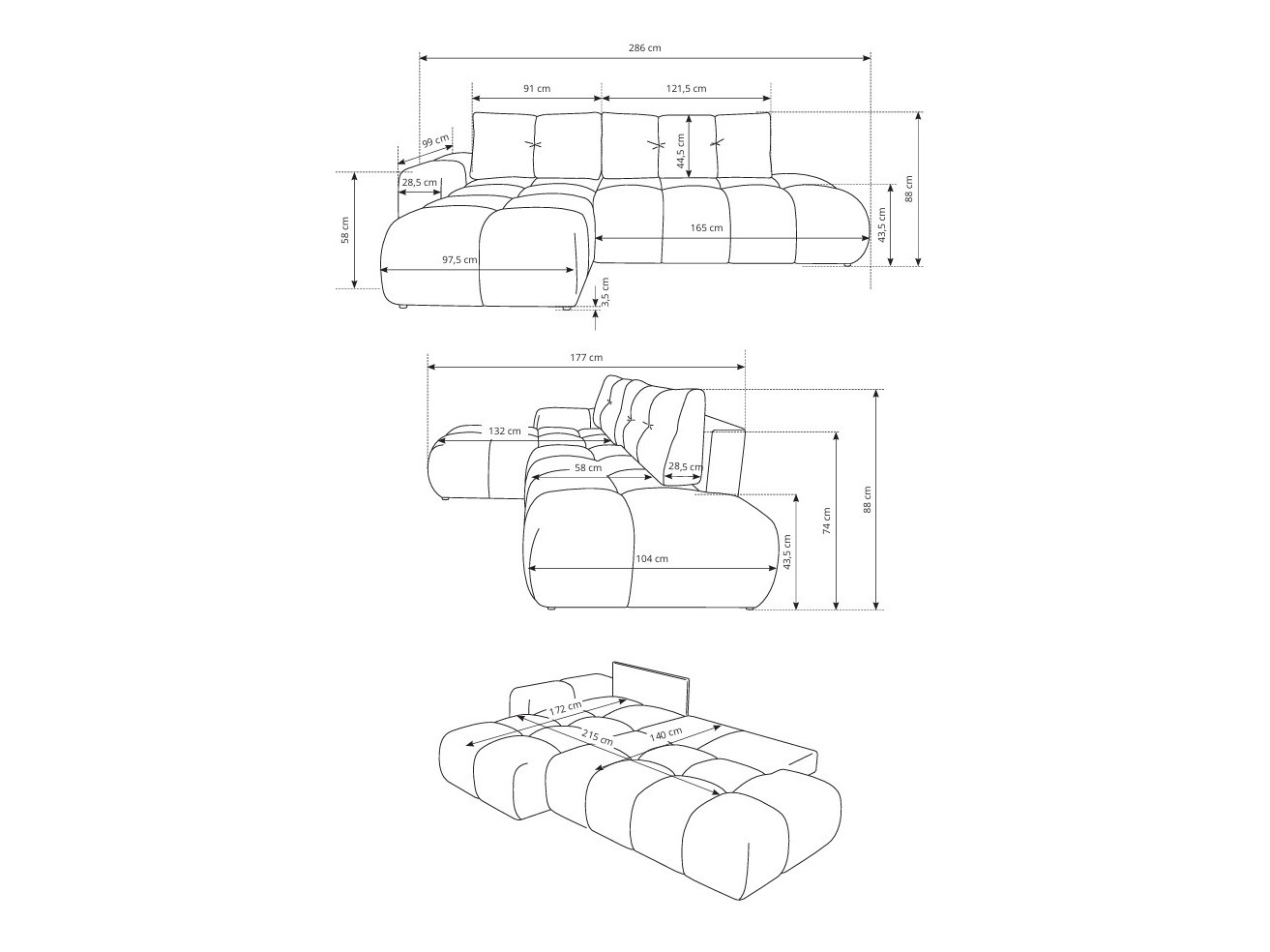 Hoekbank Kingston 156 (Flow 02)