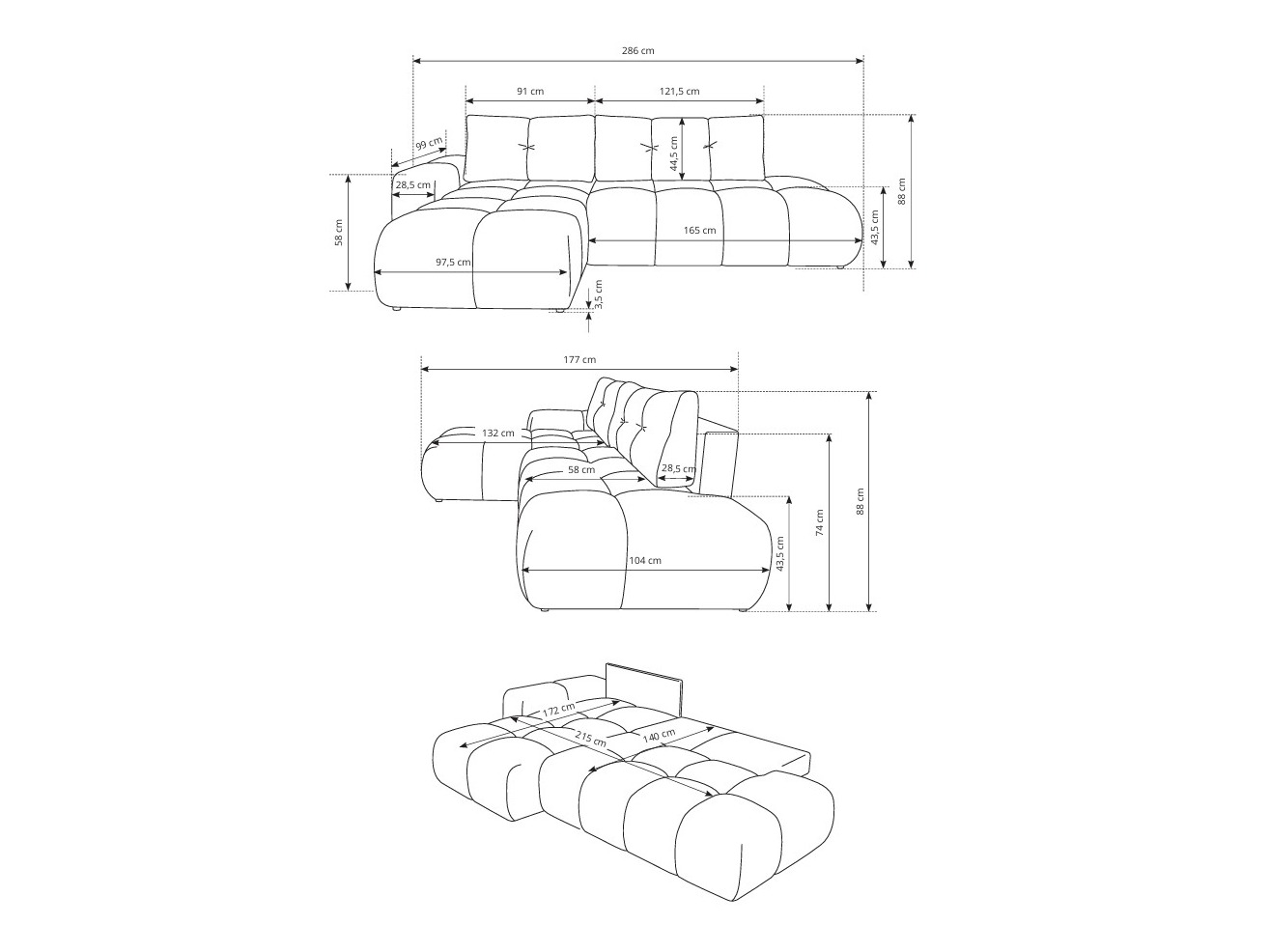 Hoekbank Kingston 156 (Flow 03)