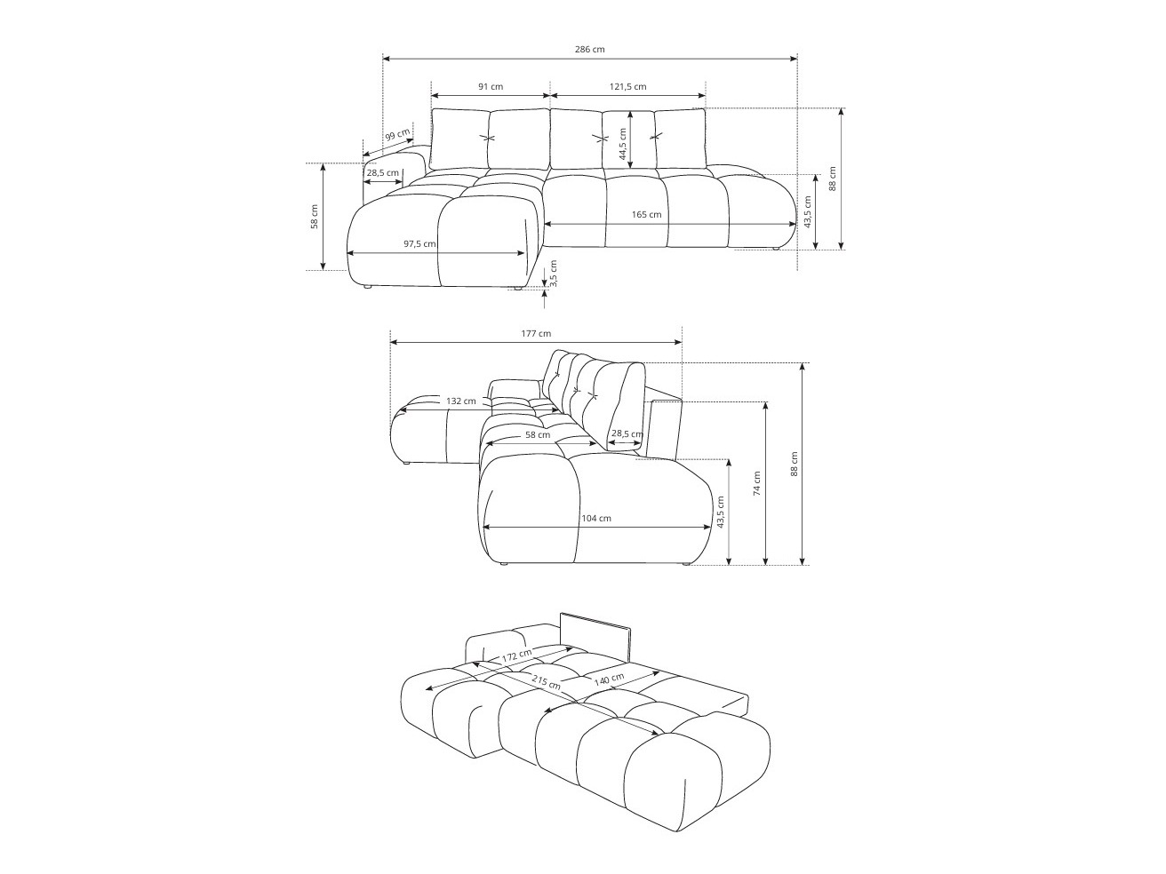 Hoekbank Kingston 156 (Flow 03)