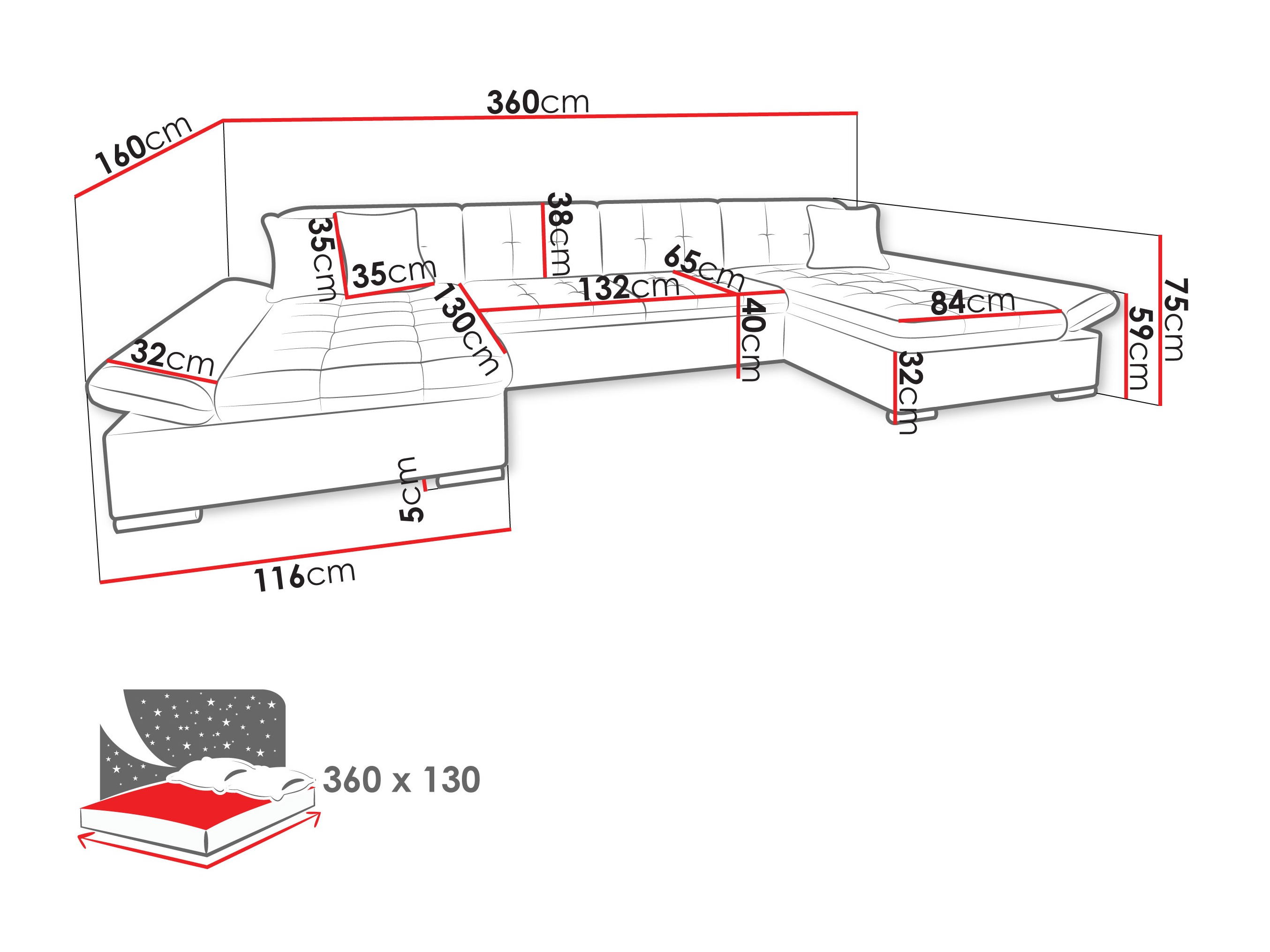Hoekbank Comfivo 240 (Maya 09 + Mokka 71)