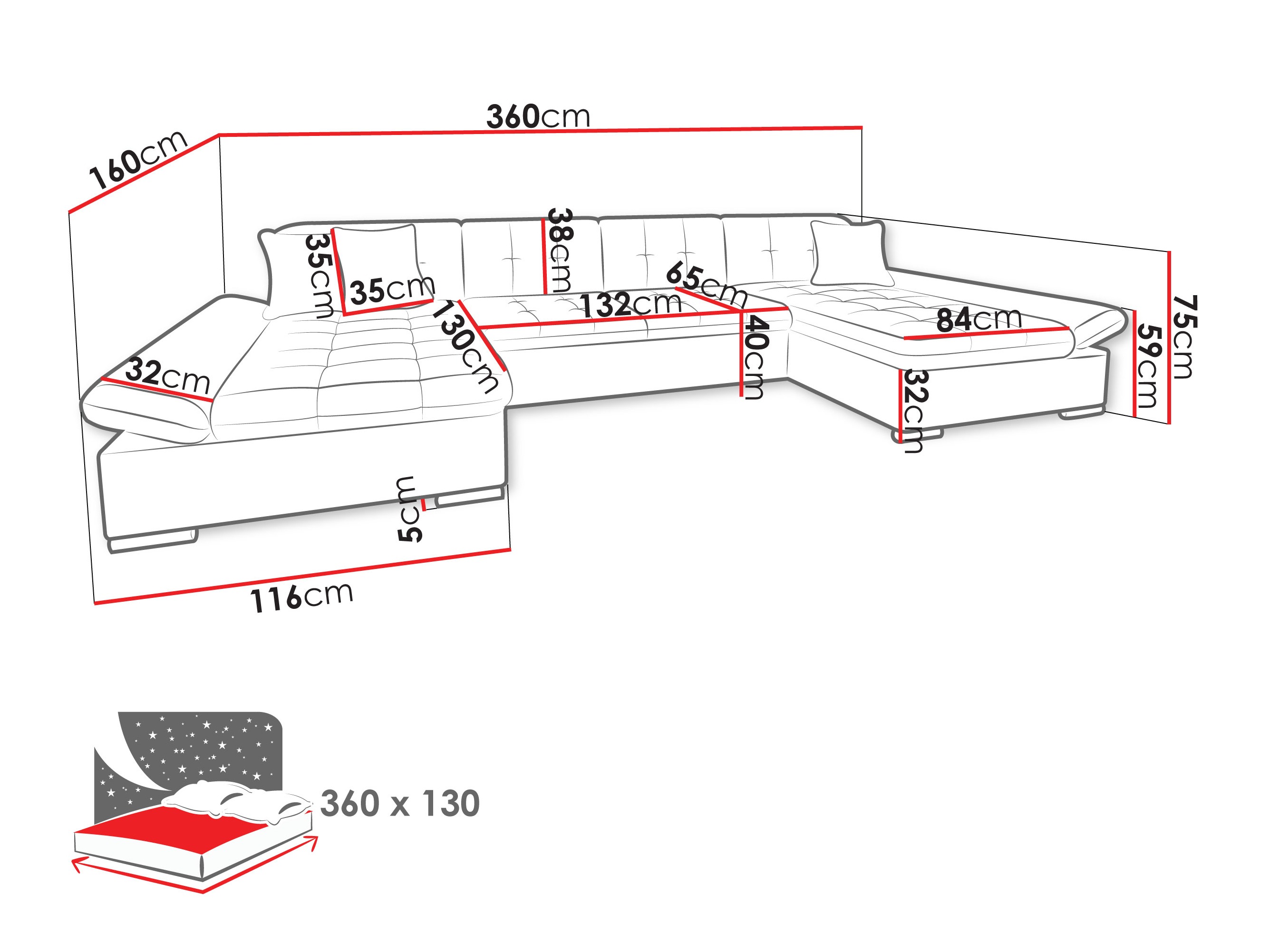 Hoekbank Comfivo 240 (Zoya 01)