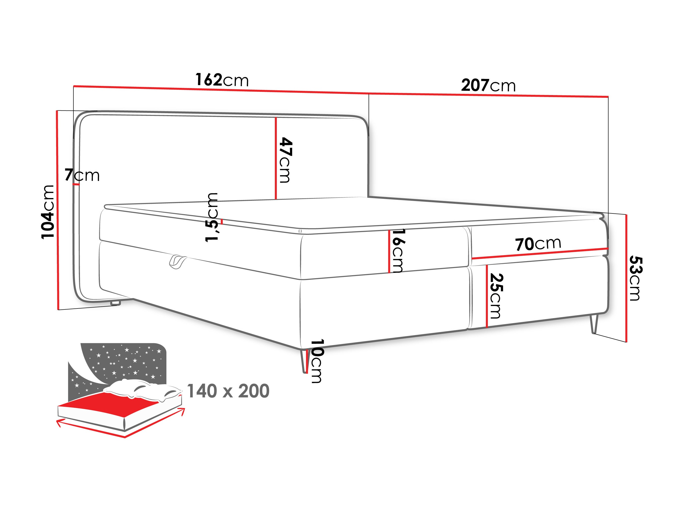 Boxspring Stonecrest 108 (Taro 11)