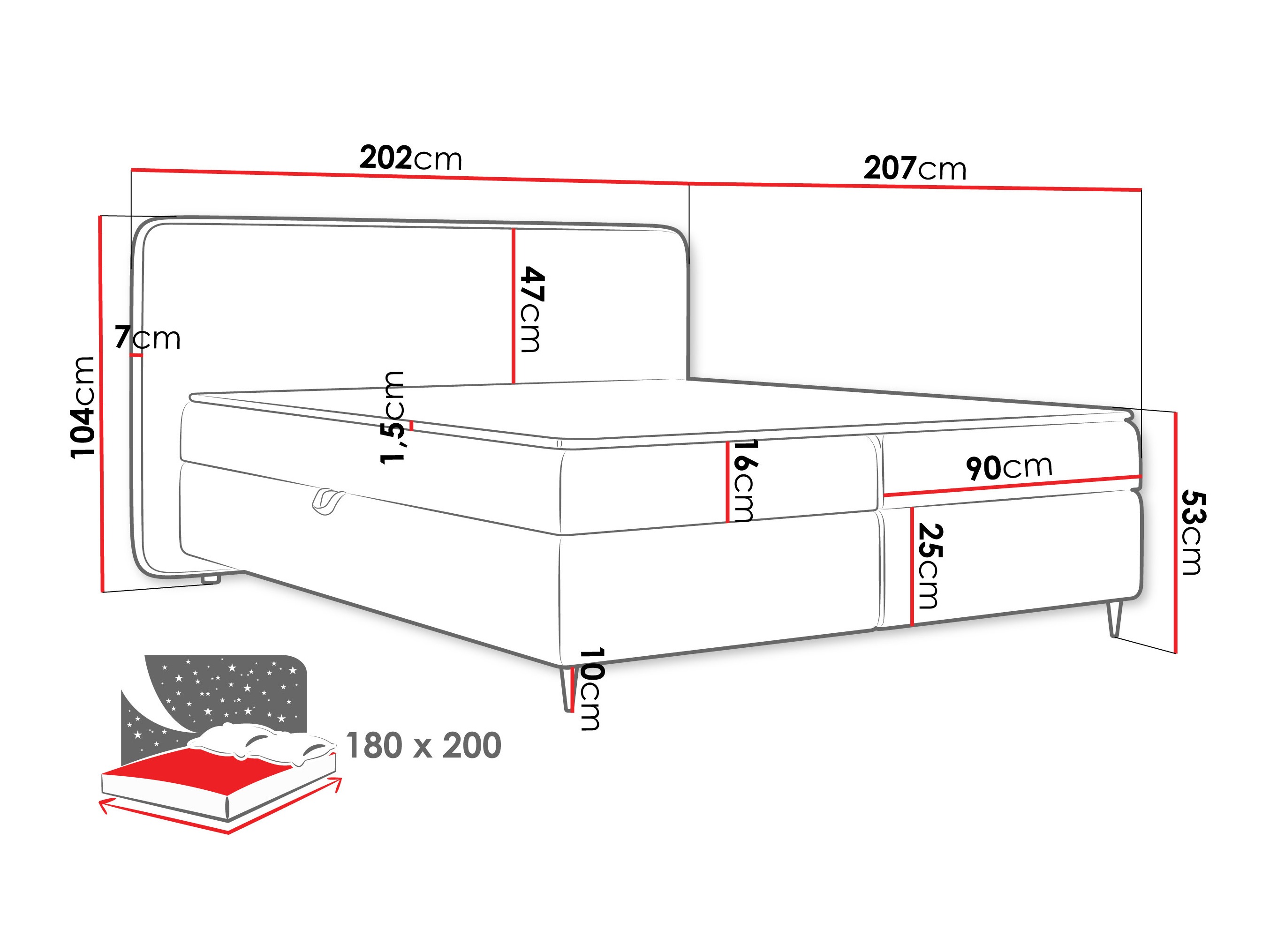 Boxspring Stonecrest 108 (Taro 11)
