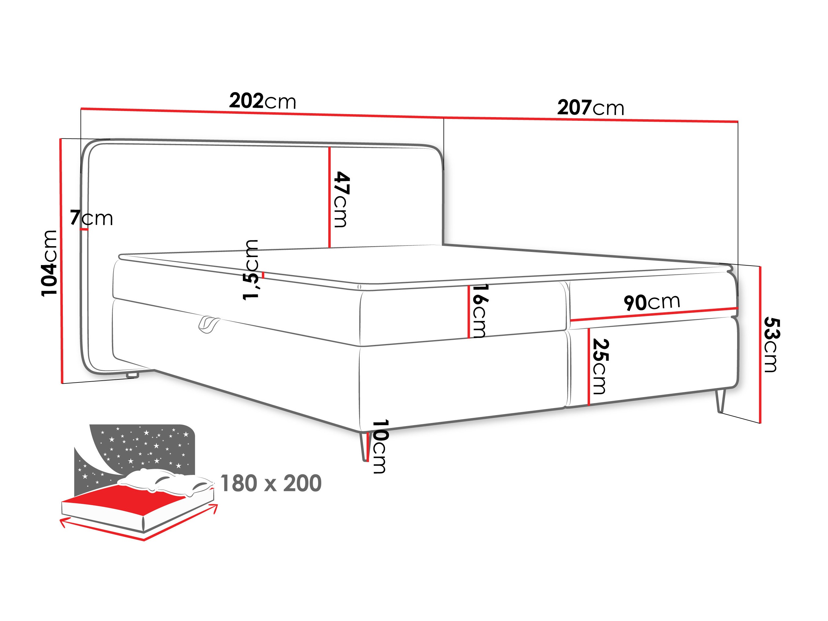 Boxspring Stonecrest 108 (Taro 33)