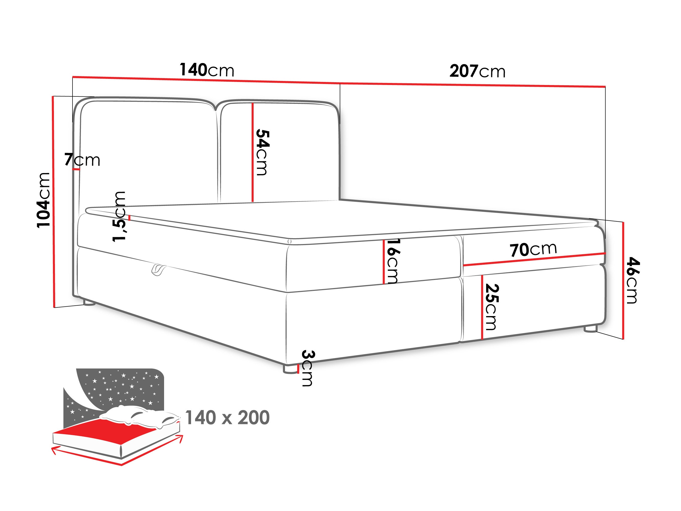 Boxspring Stonecrest 109 (Taro 01)