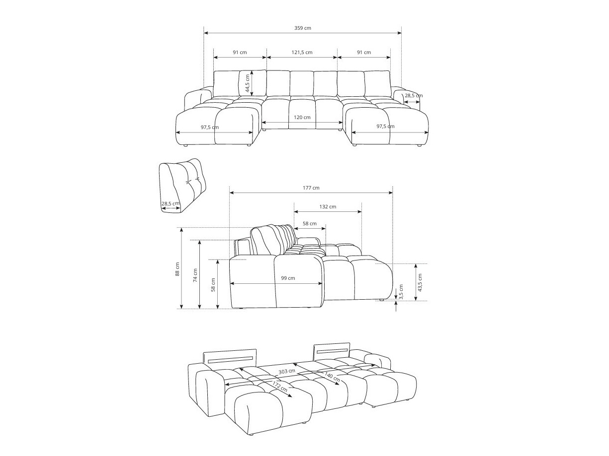 Hoekbank Kingston 198 (Curio 93)