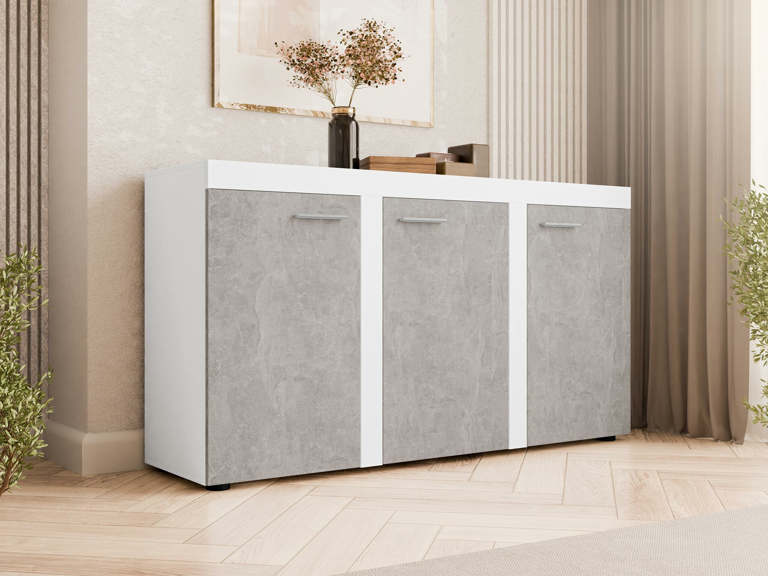 Dressoir Soca I (Wit + Beton)