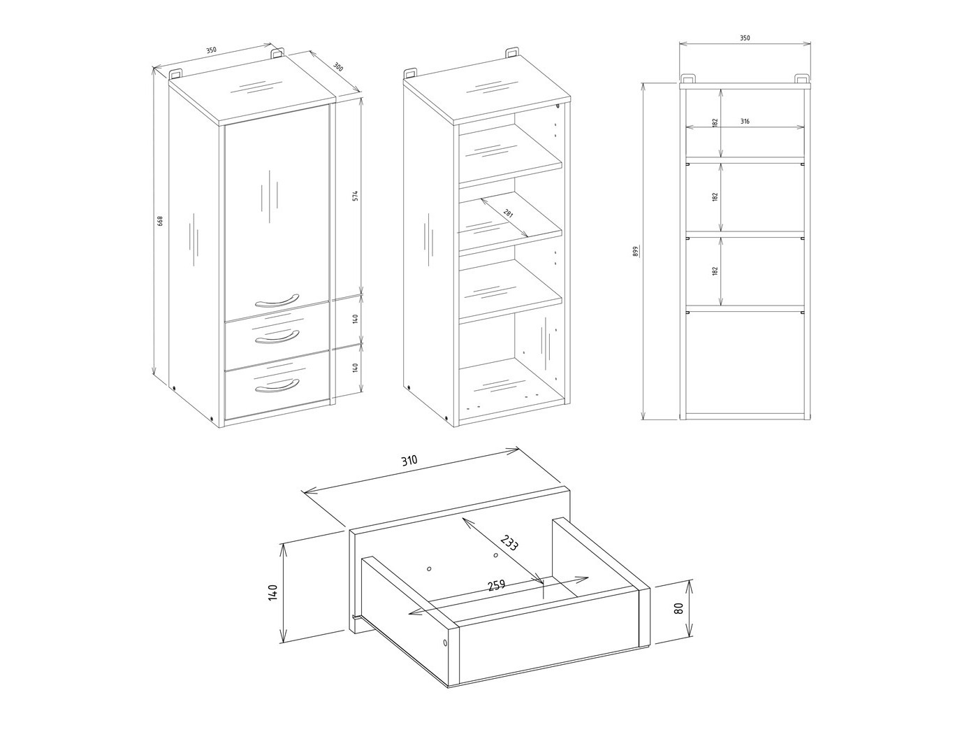 Wand badkamermeubel Servou 105