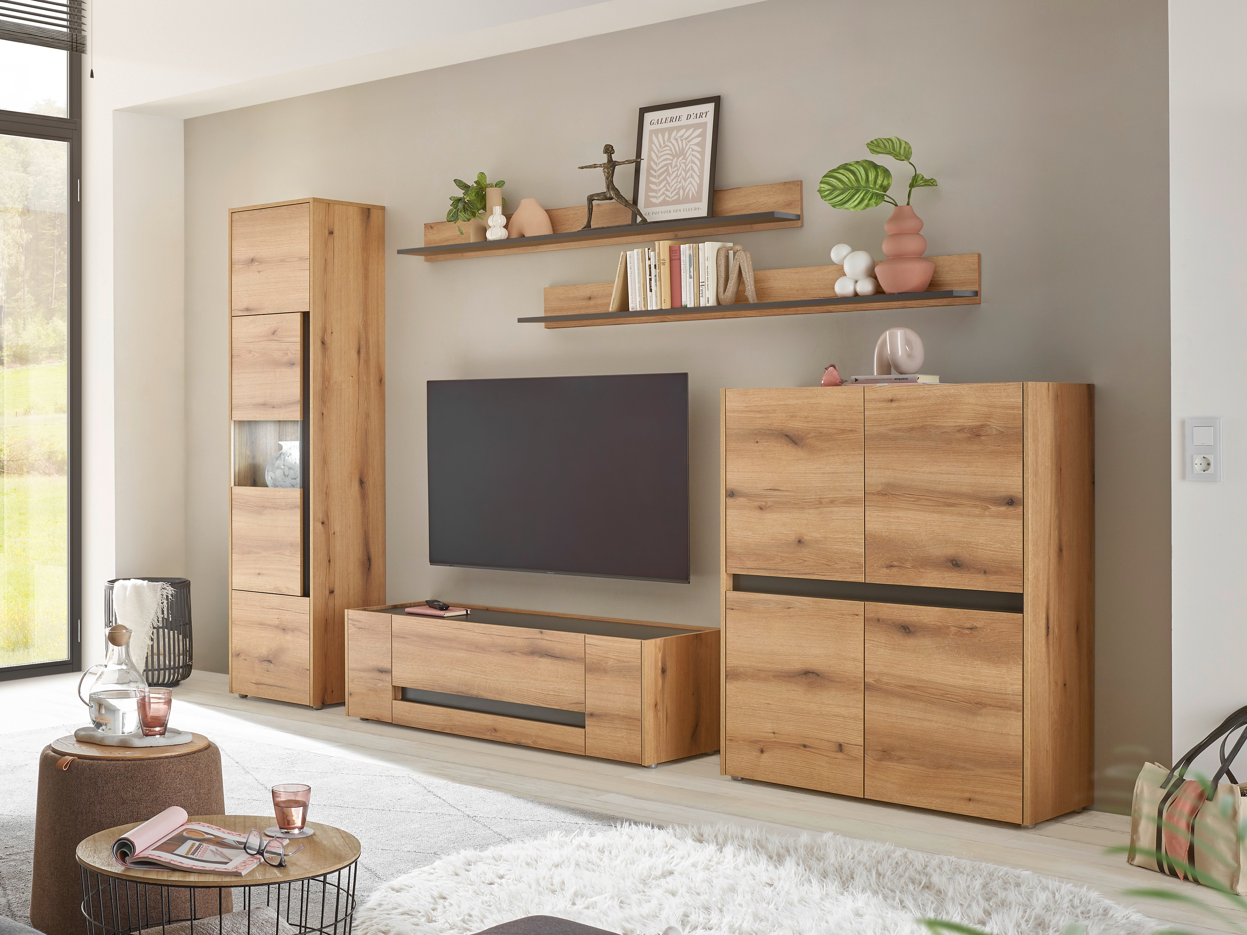 Woonkamerset Elbsori 131 (Eiken + Antraciet)