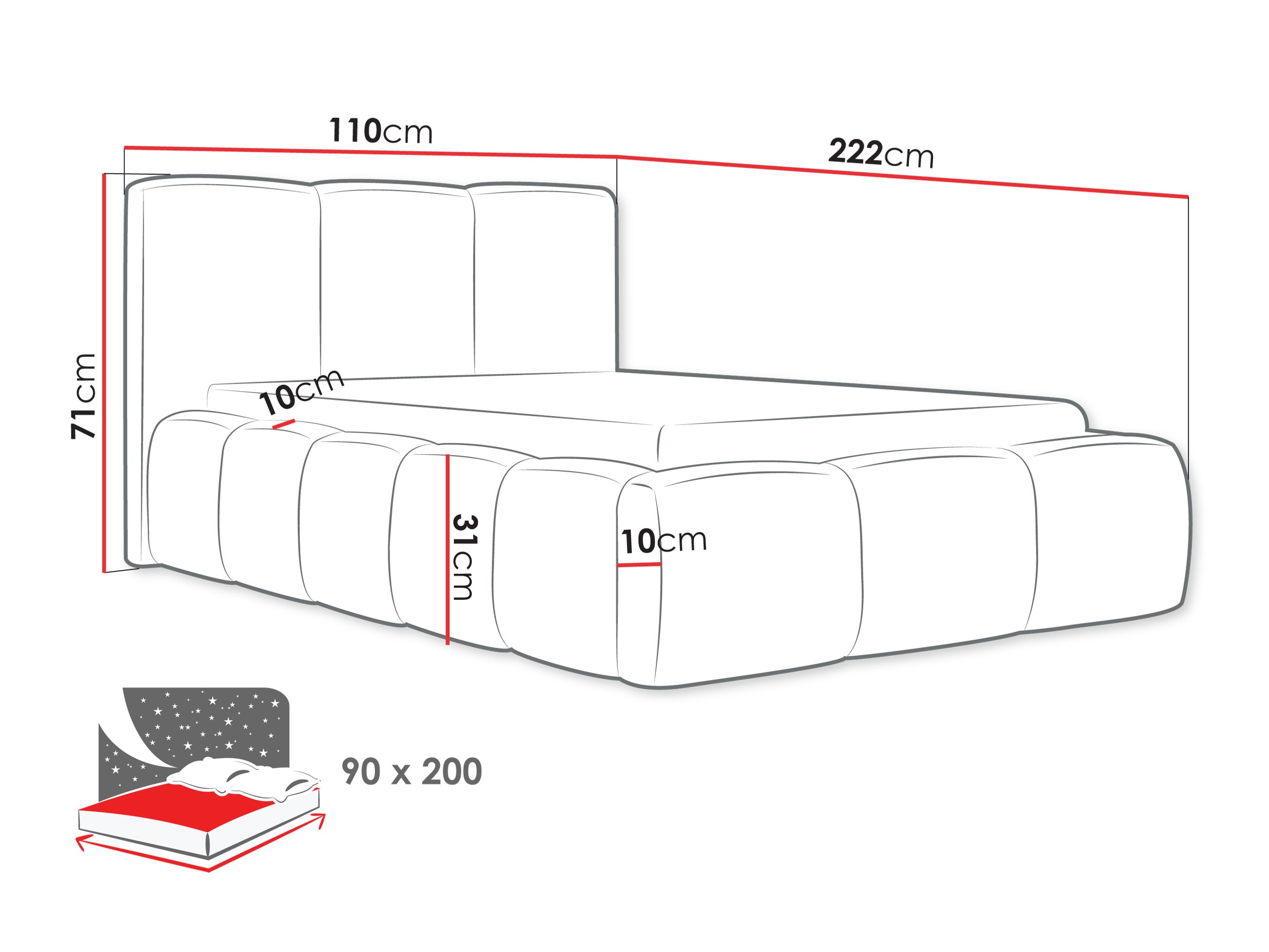 Bed TrendyNest Vulpora II (Paros 02)
