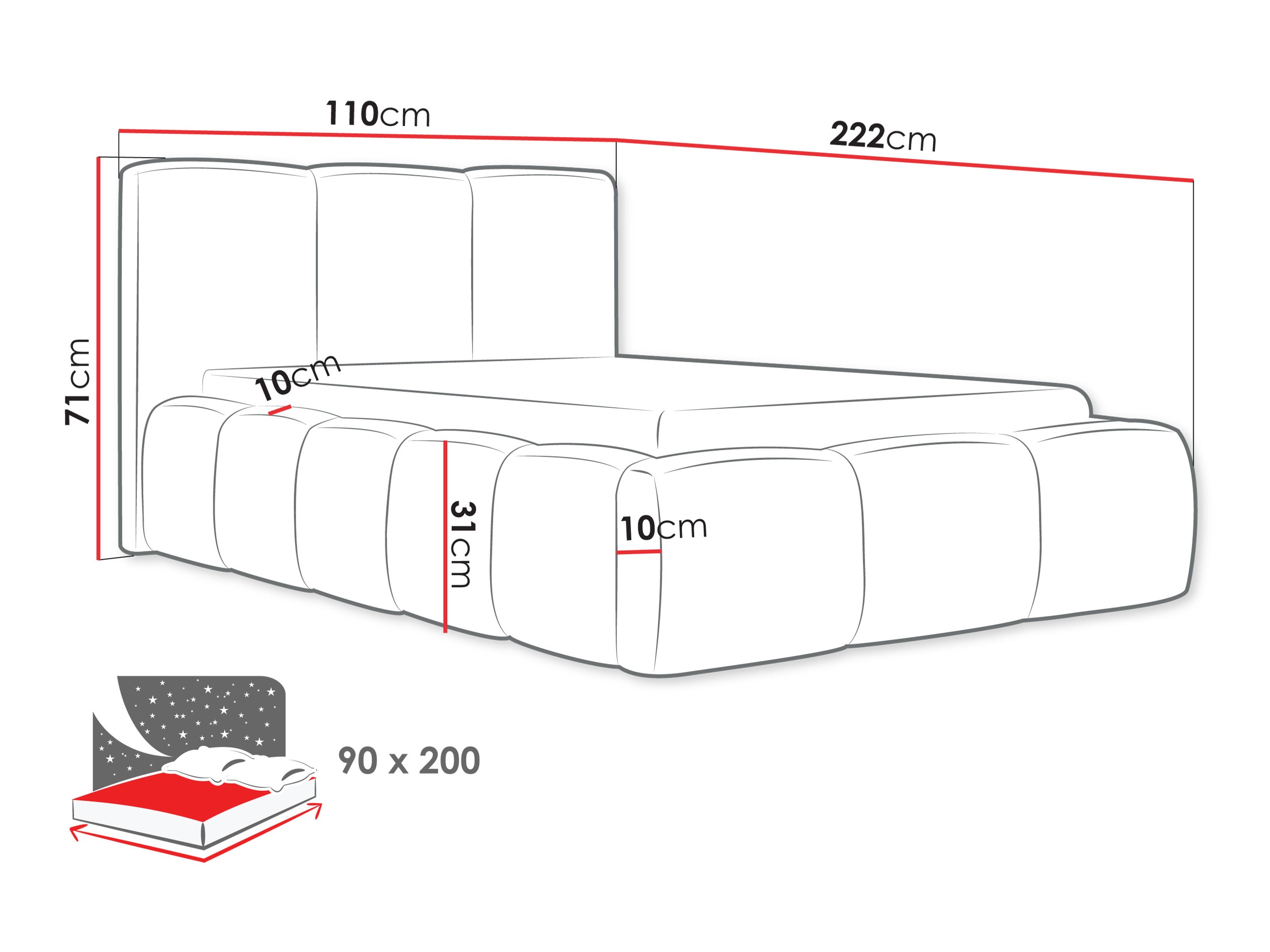 Bed TrendyNest Vulpora II (Paros 05)