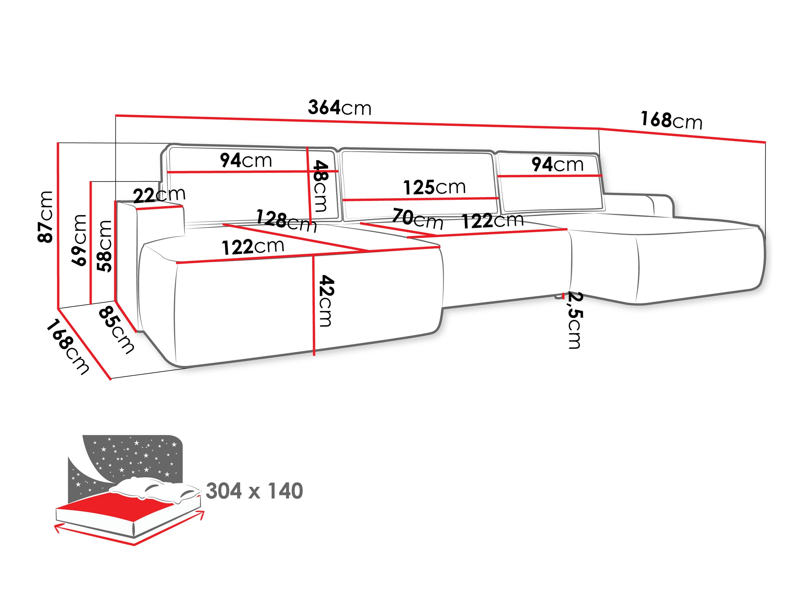 Hoekbank Bountiful 106 (Velo 623)